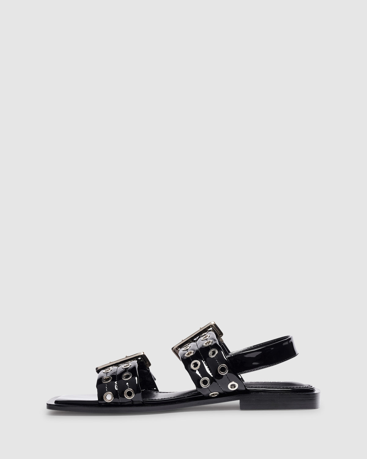 Elemental Slingback Flat Sandals BLACK PATENT