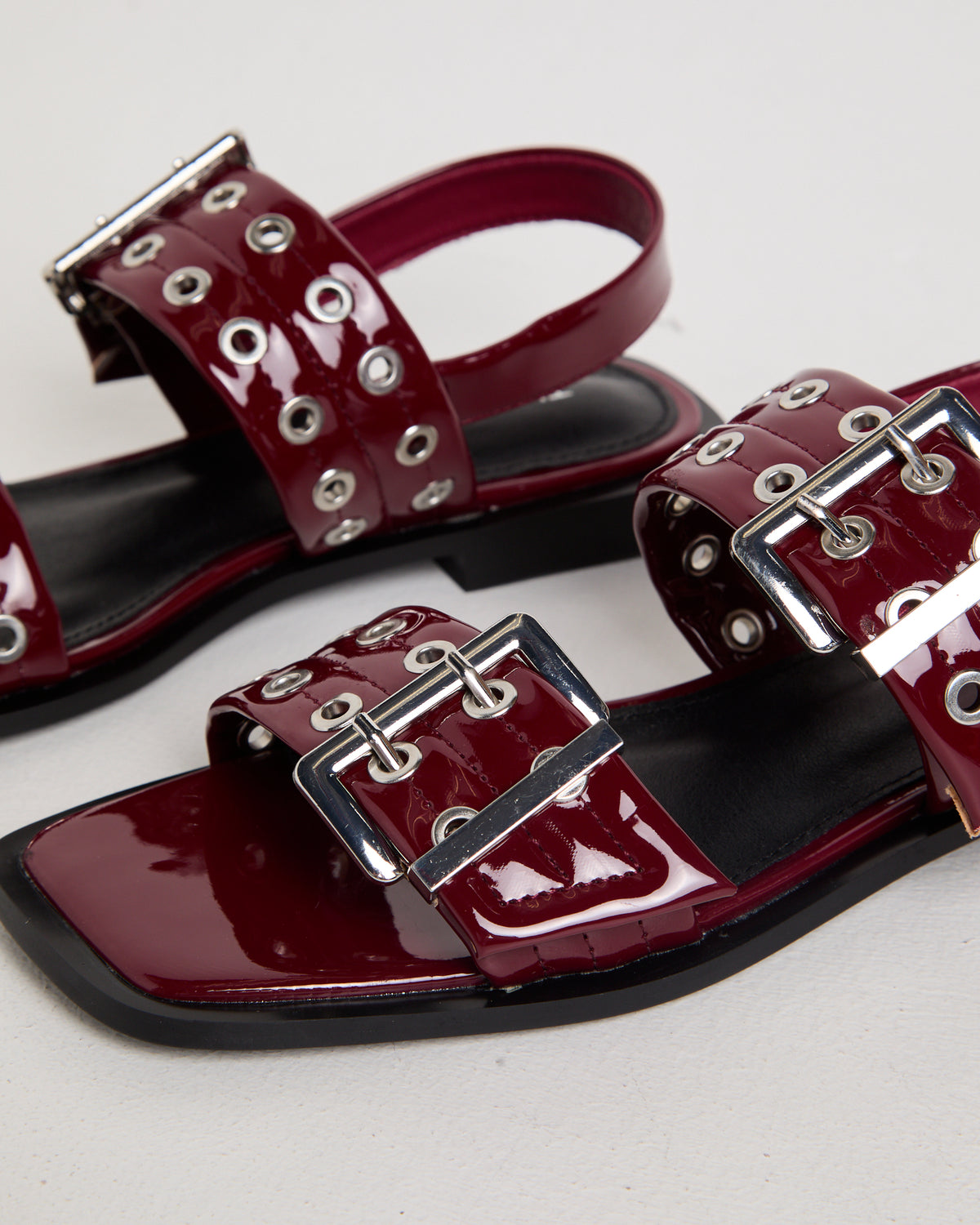Elemental Slingback Flat Sandals CHERRY PATENT