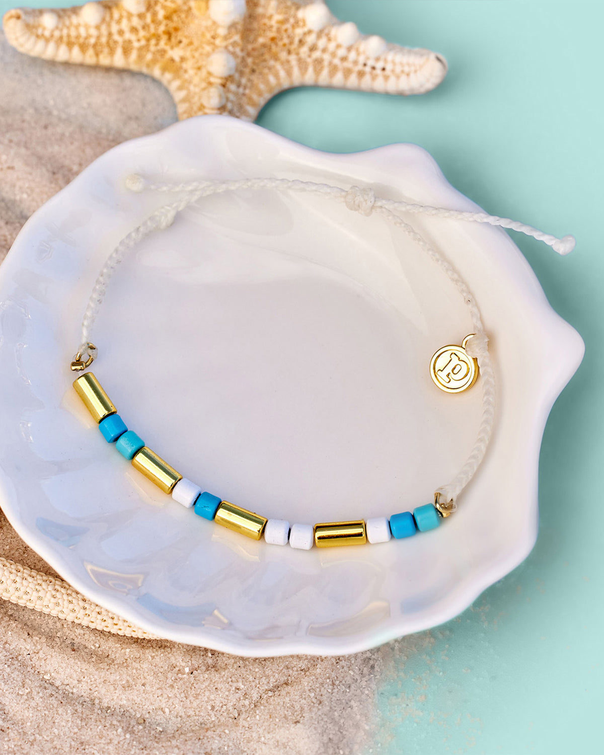 Undertow Enamel Bead Charm Bracelet NATURAL