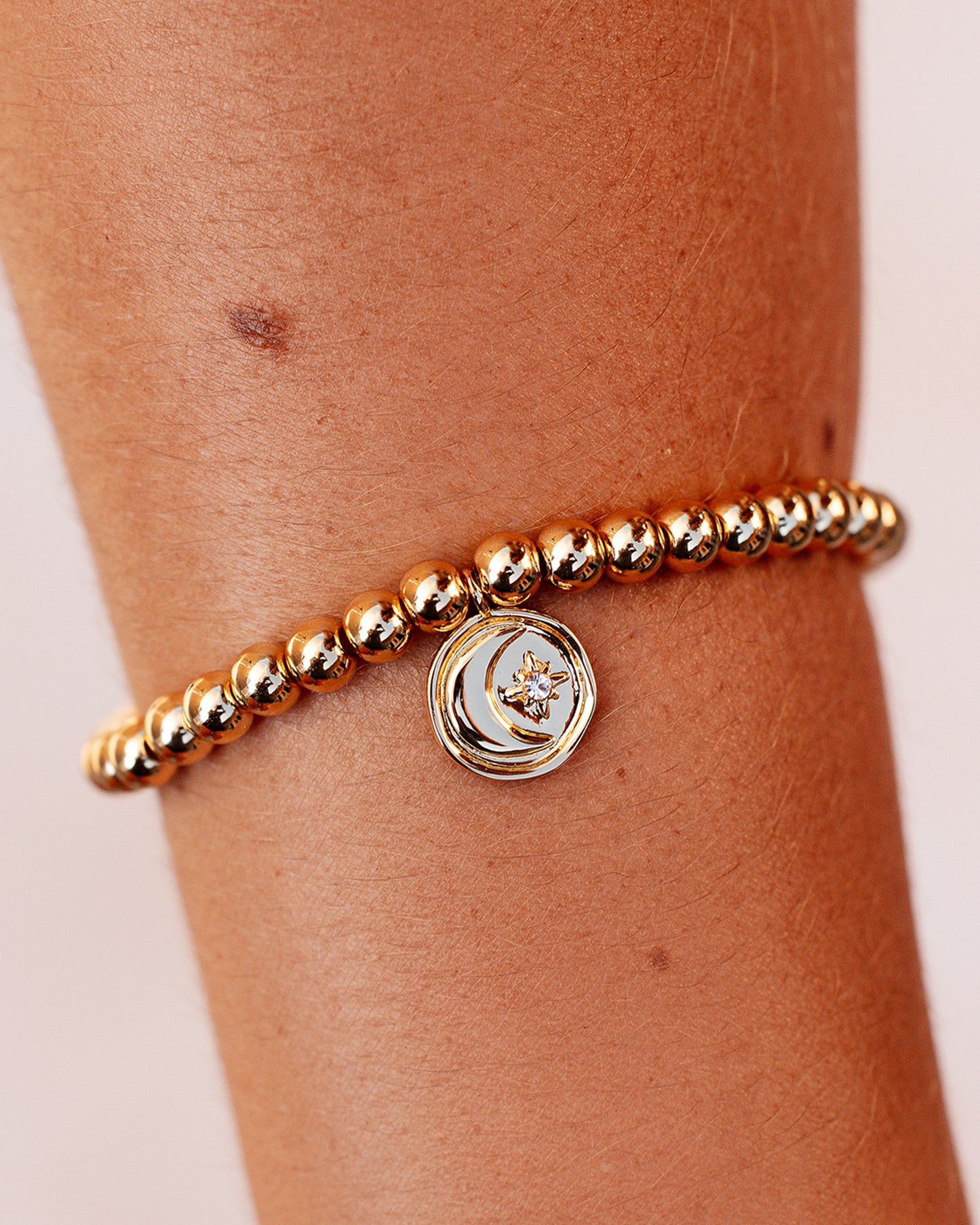 Moon Metal Stretch Gold Bracelet