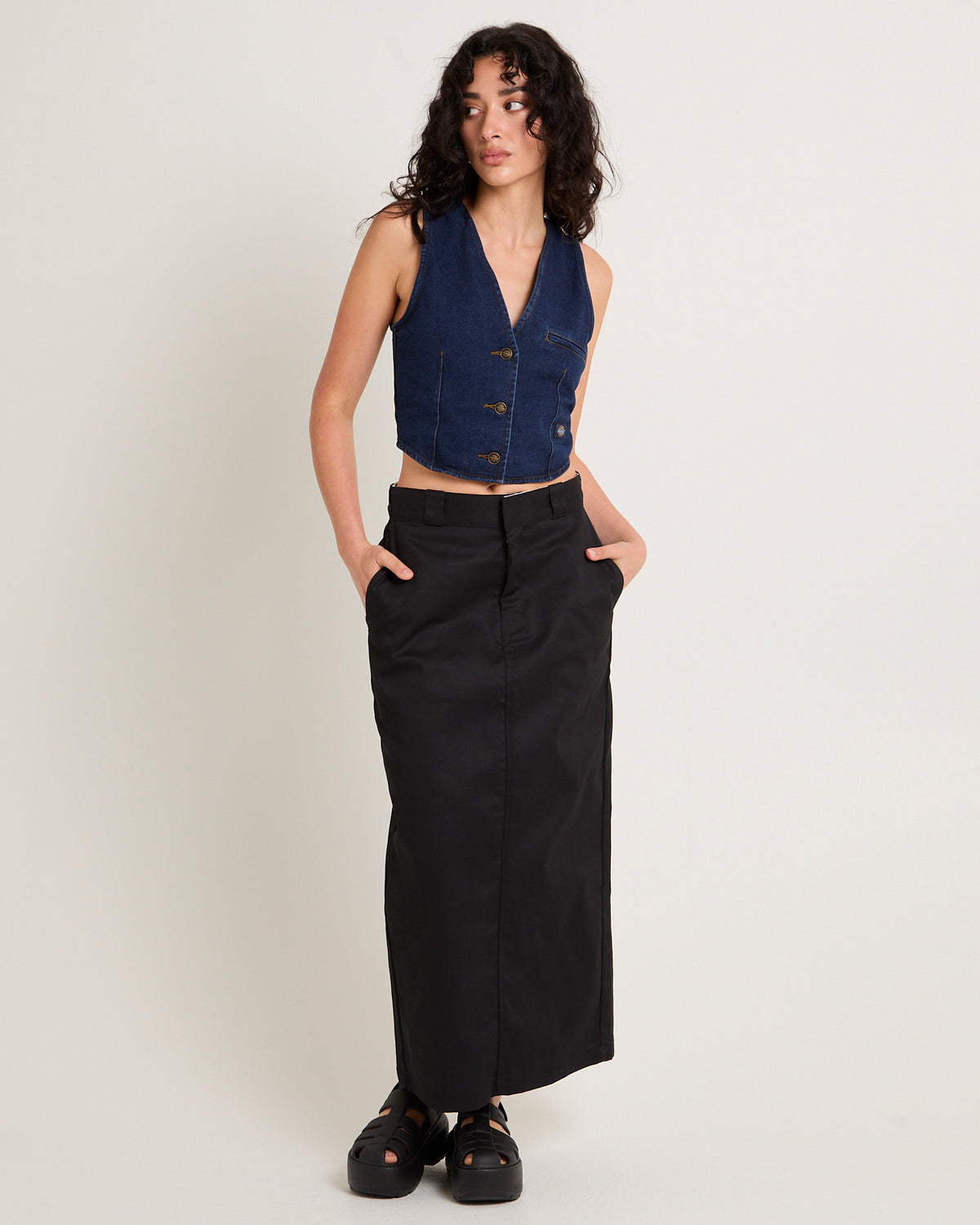 Del Rio Cropped Vest DARK INDIGO