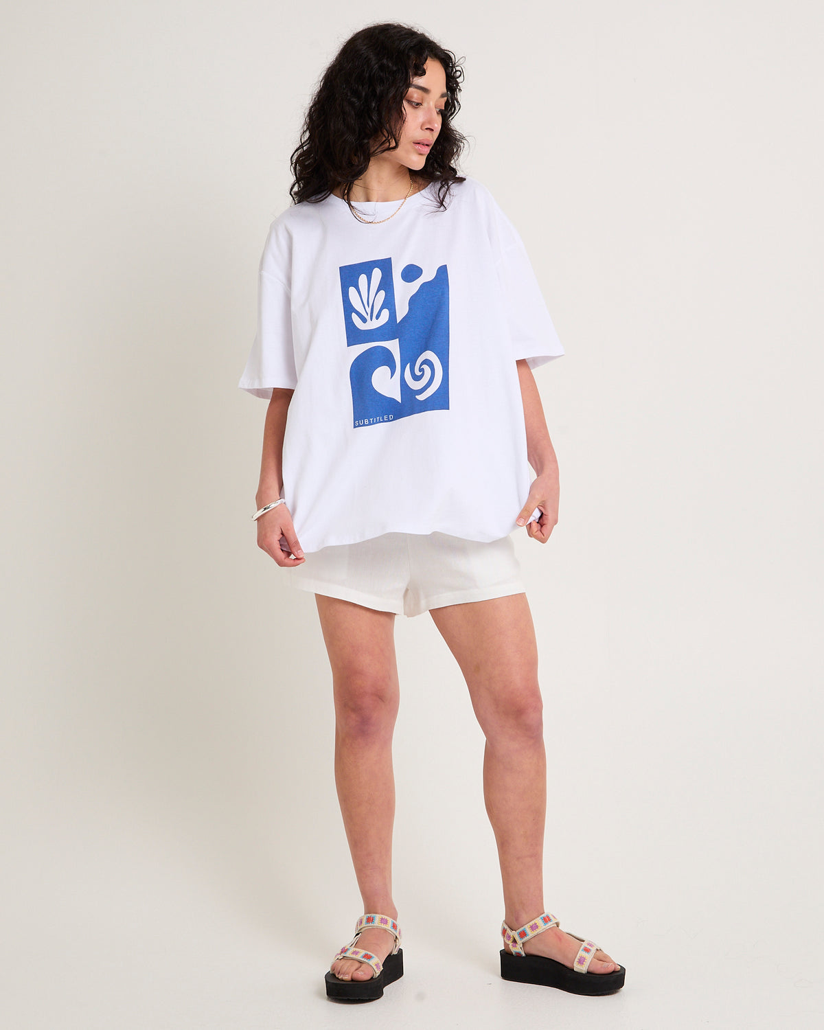Rise And Shine Oversized T-Shirt WHITE