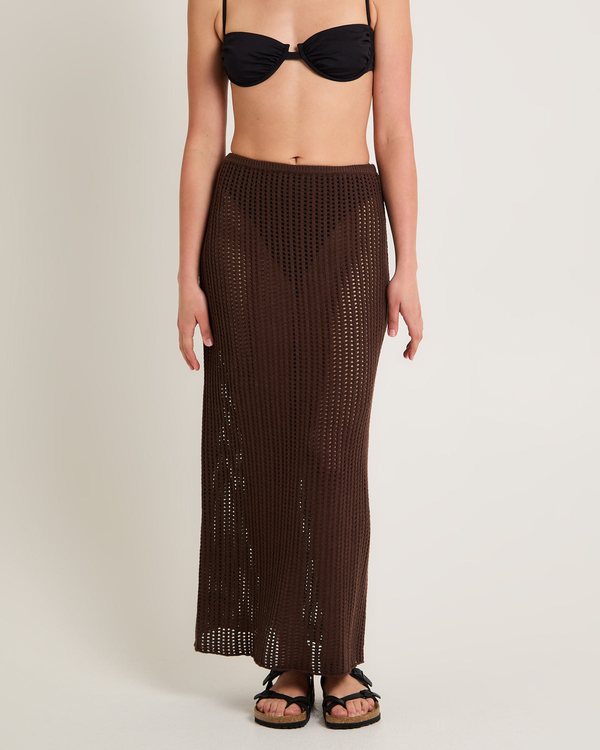 Iris Crochet Skirt CHOCOLATE