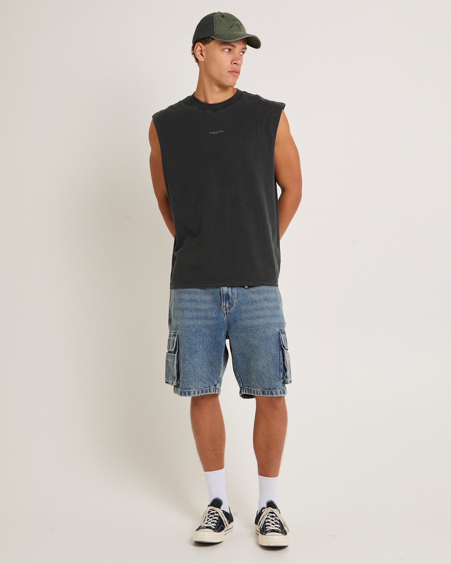 Baggy Denim Cargo Shorts
