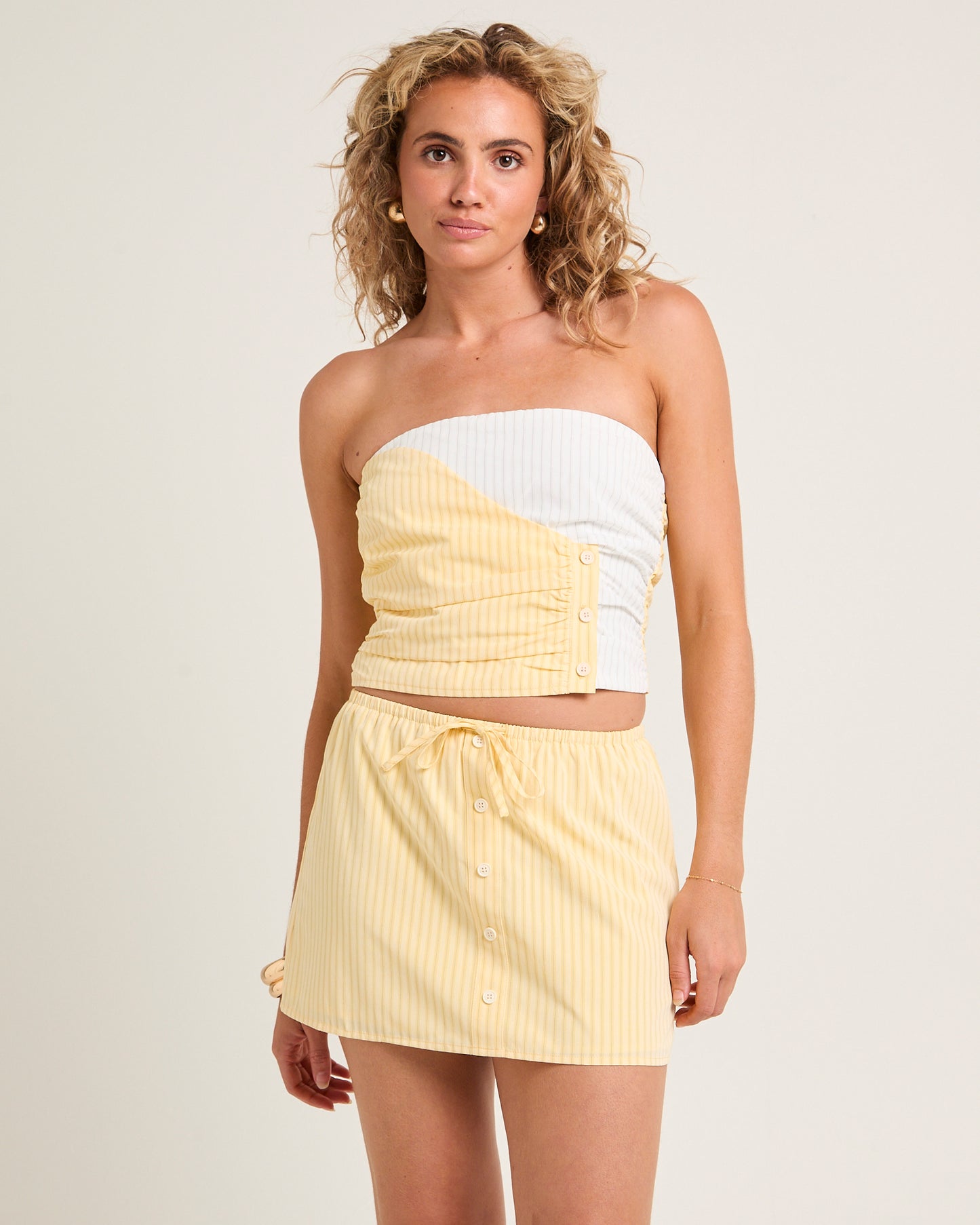 Sicily Button Bandeau Top