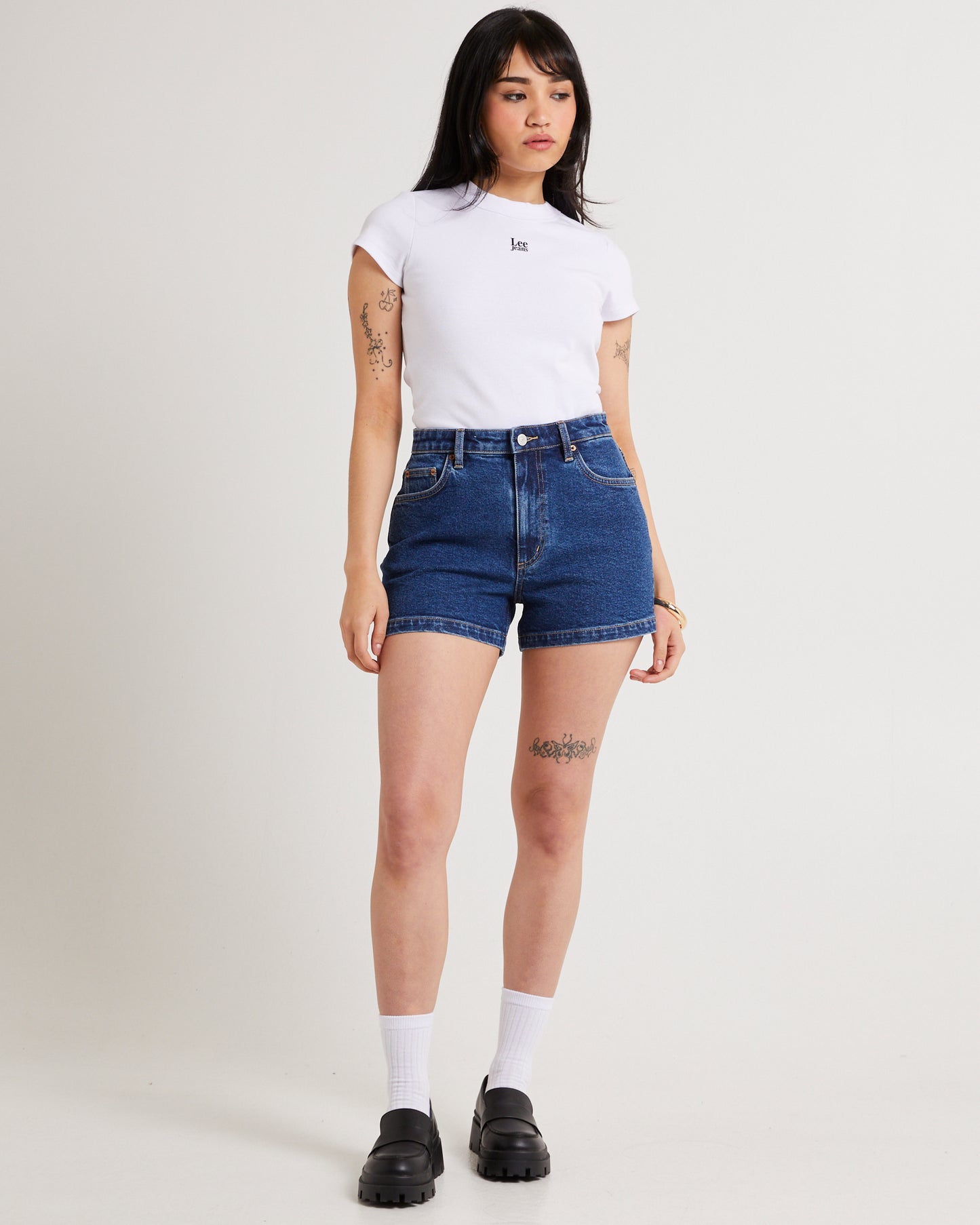 High Relaxed Denim Shorts