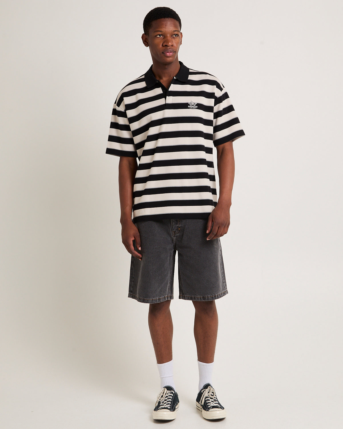 A5 Baggy Denim Shorts Dustin WASHED BLACK