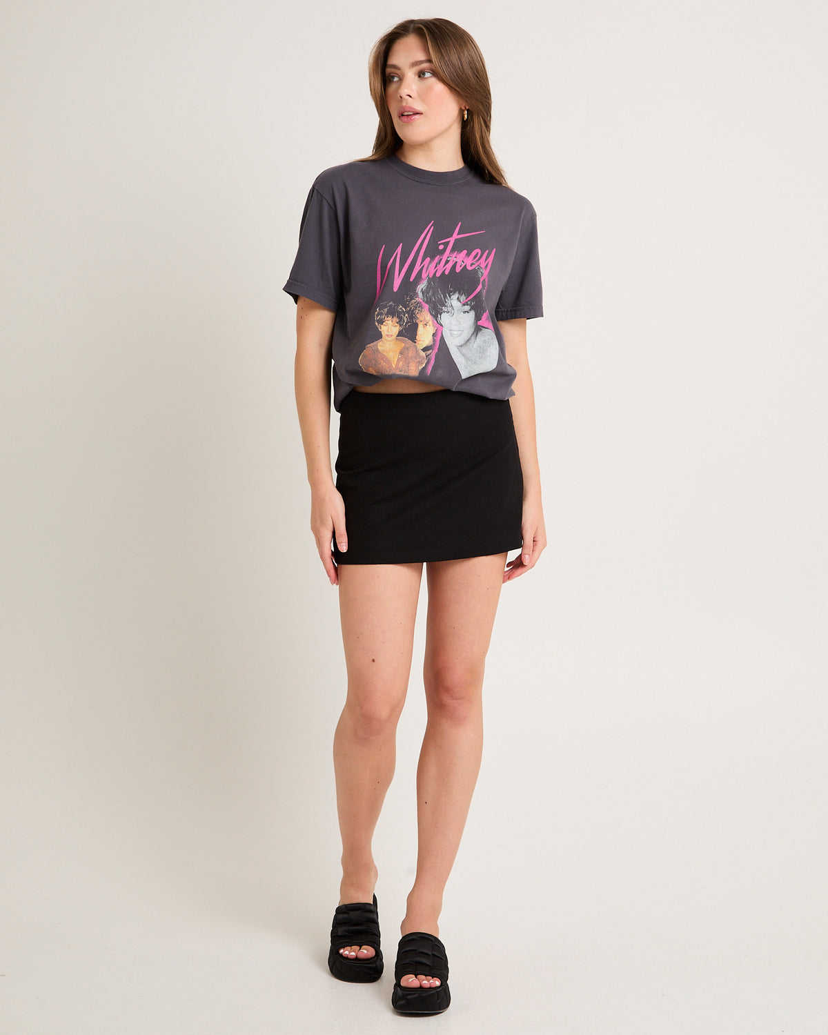 Whitney Houston Oversized T-Shirt FADED BLACK