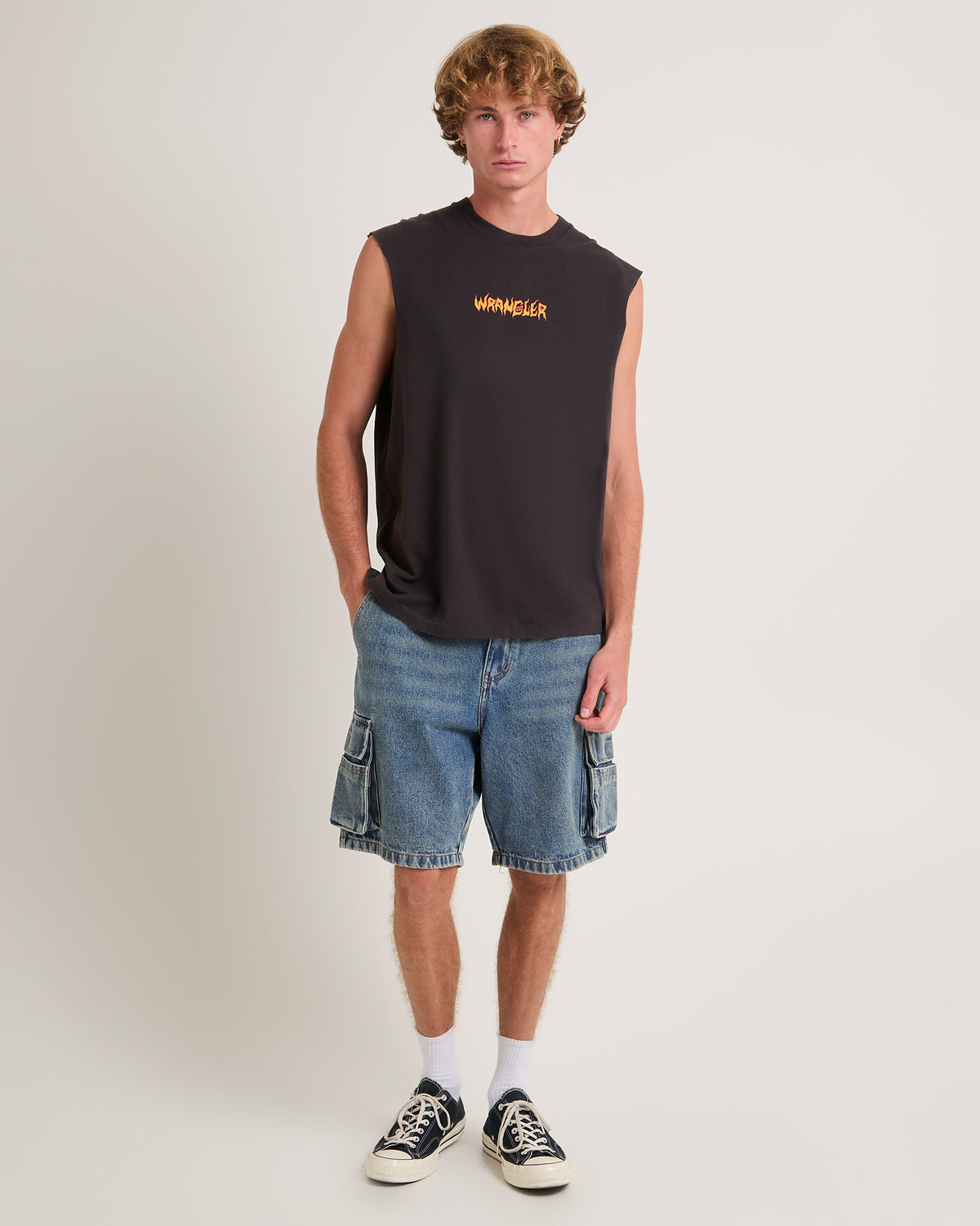 Fossil Muscle Tee WORN BLACK