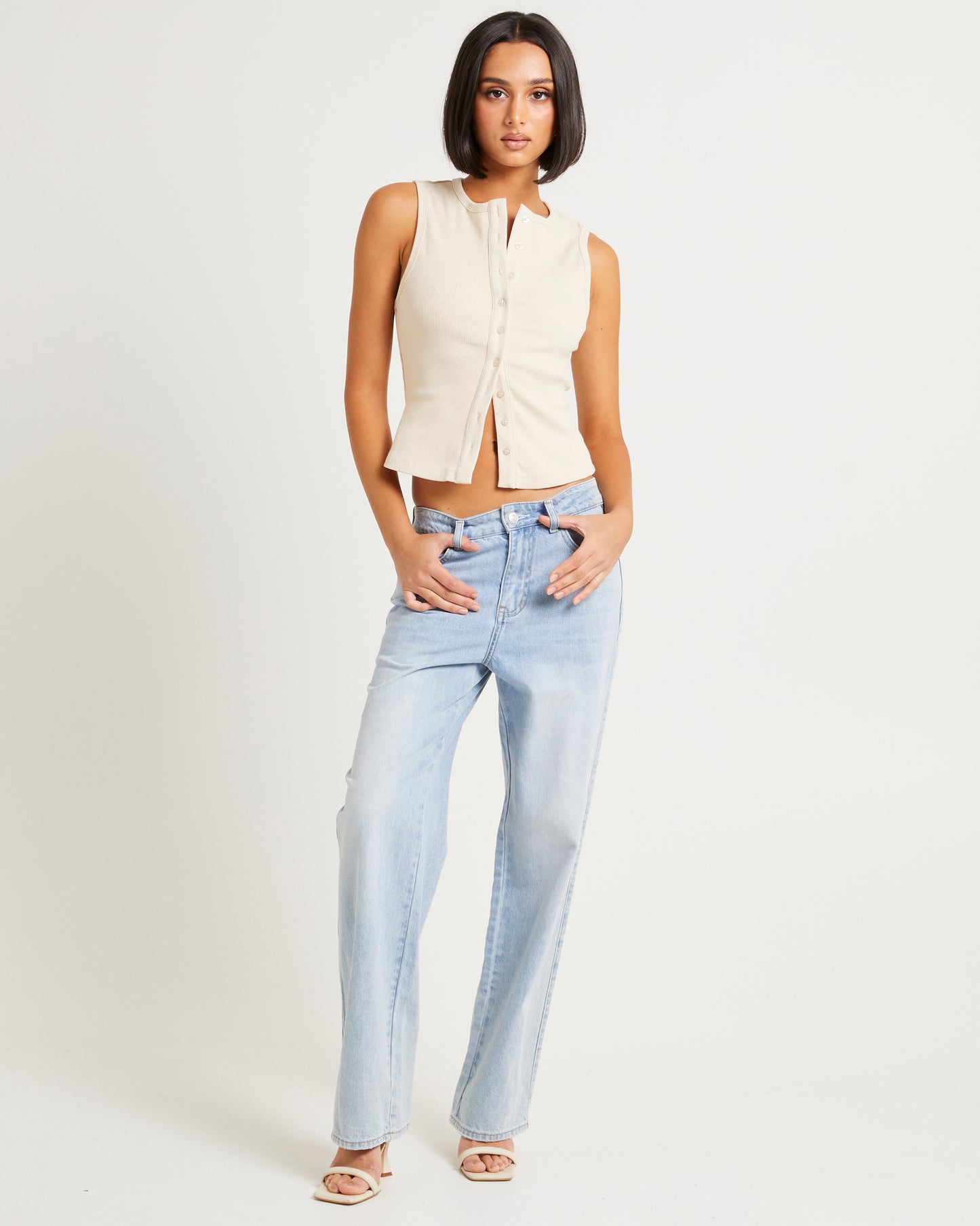 Zoe Button Front Tank Top