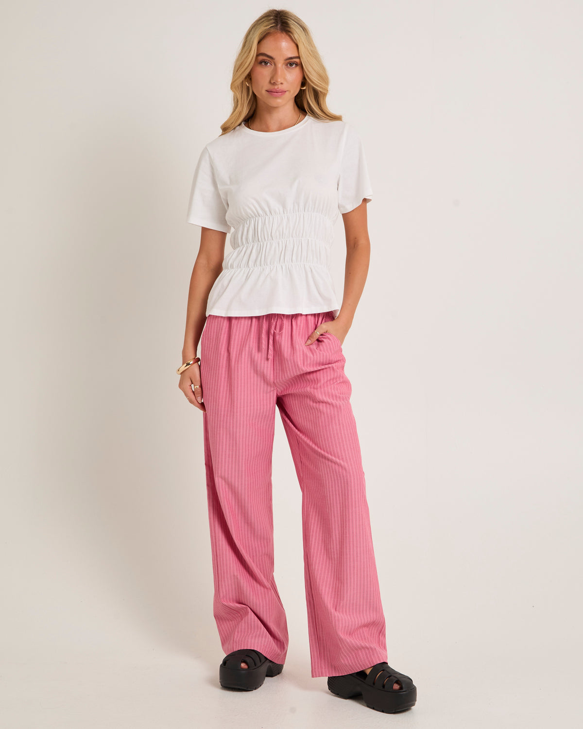 Zella Draw Pants RED STRIPE