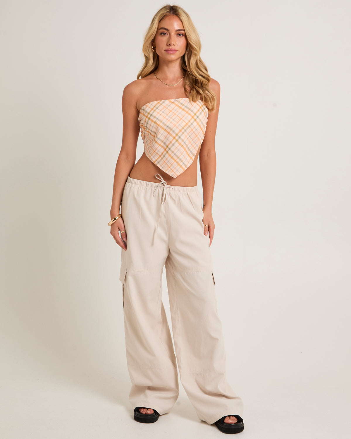 Mia Drap Cargo Pants CREAM