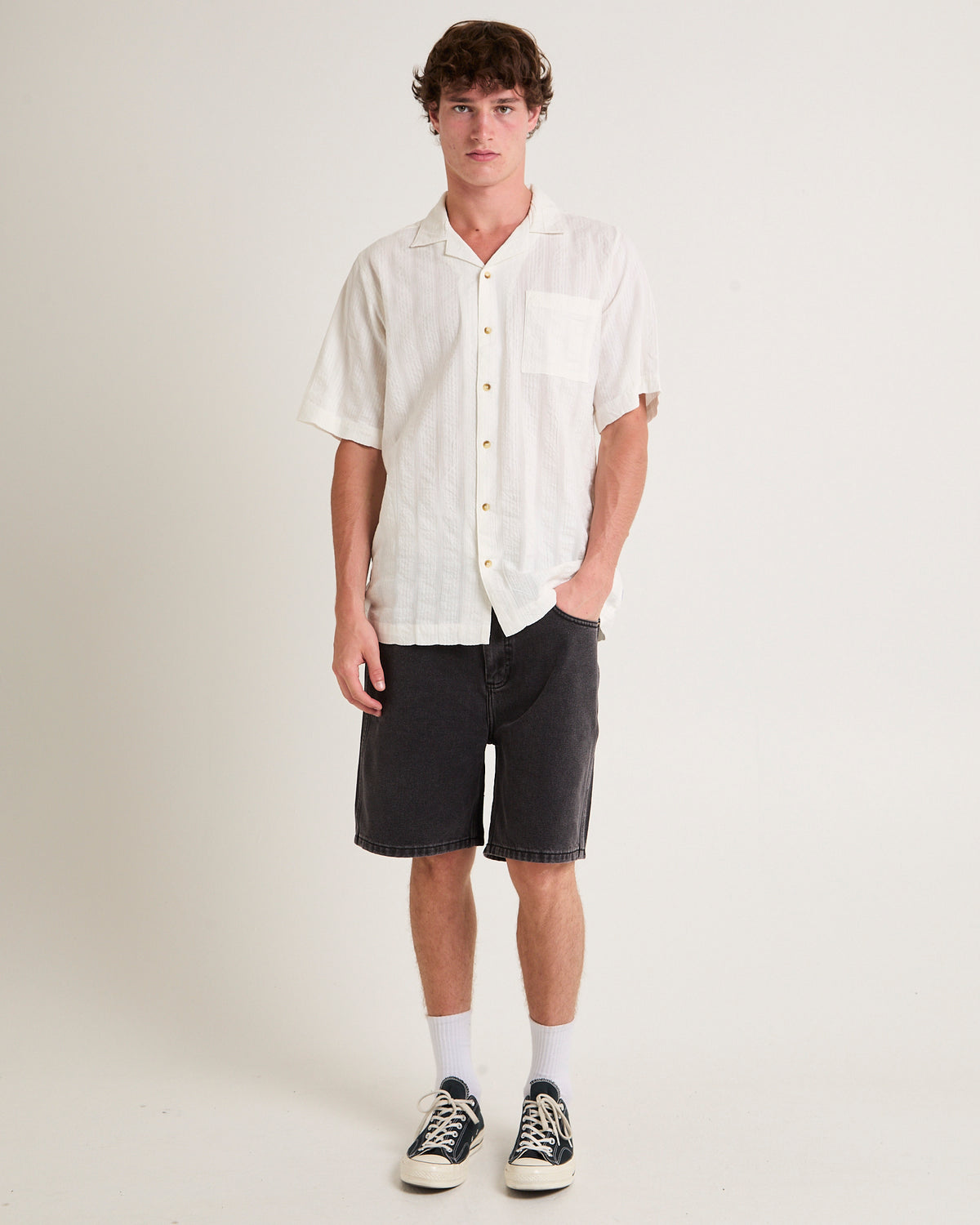 Bowler Seersucker Shirt VINTAGE WHITE