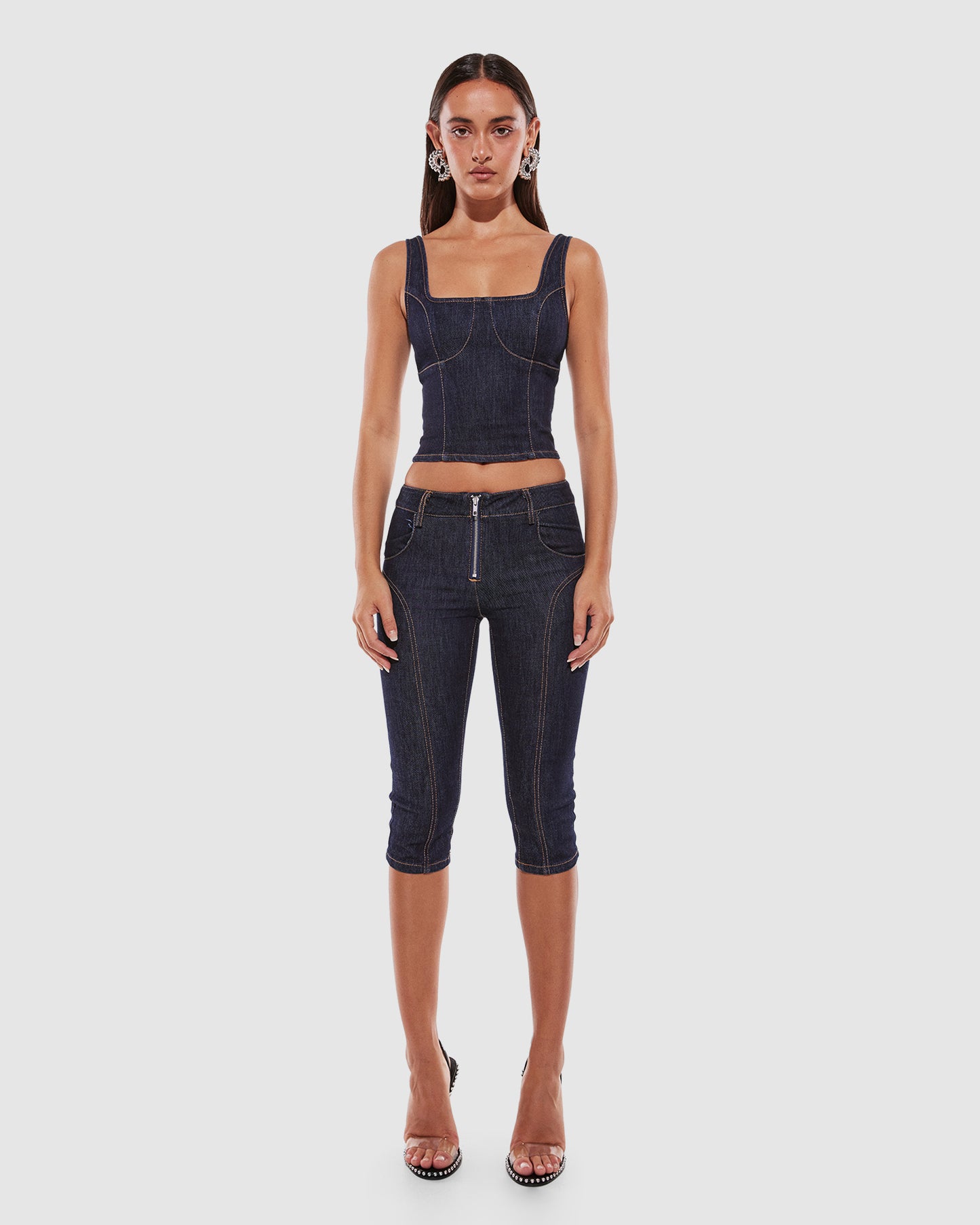 Hannah Capri Denim Pants