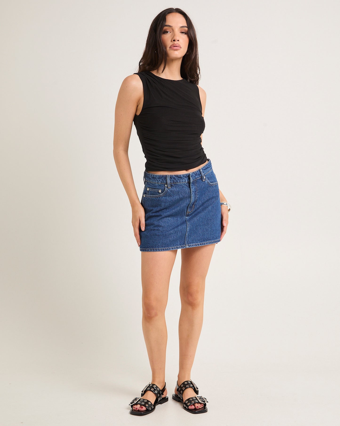 Relaxed Denim Mini Skirt
