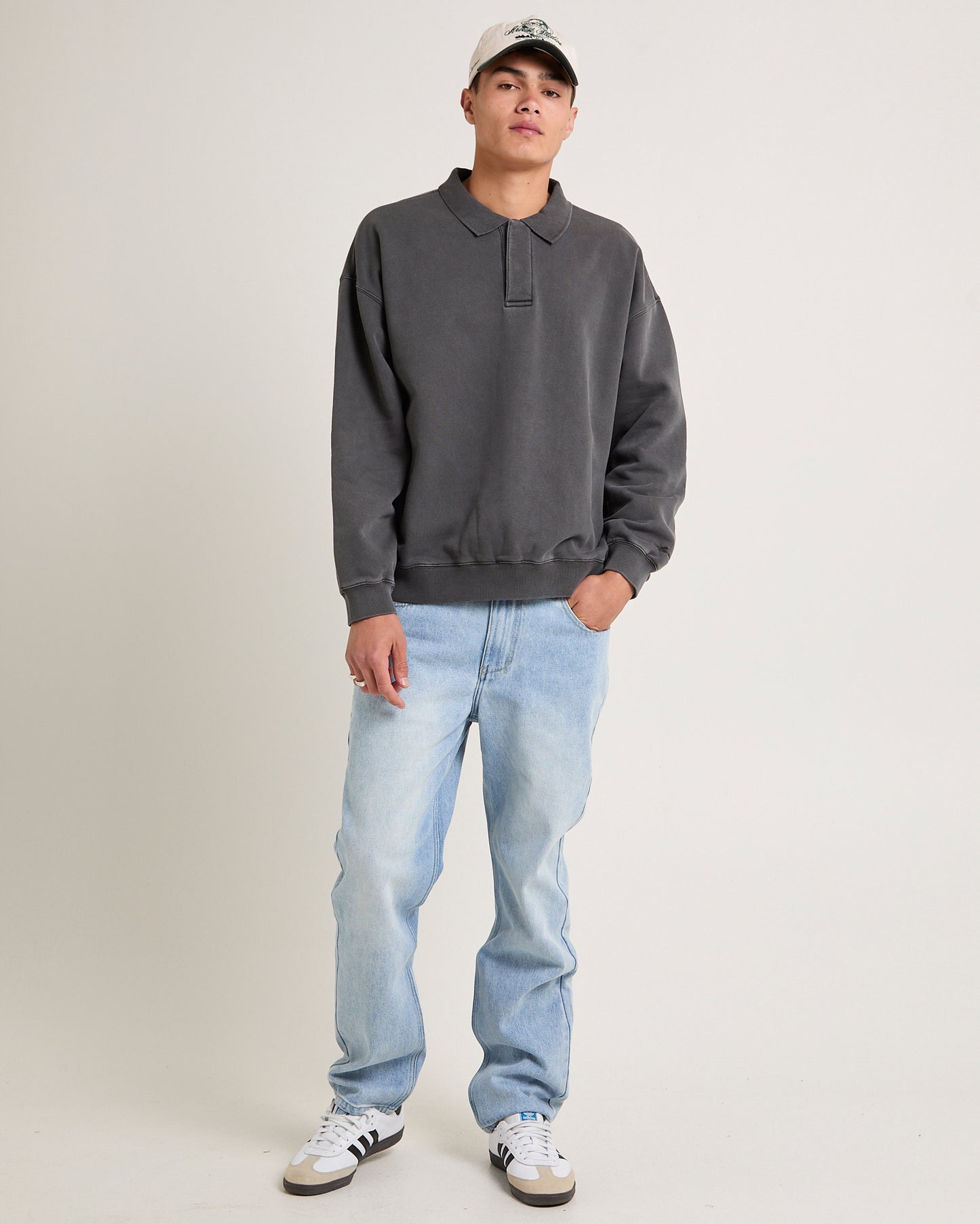 Script Fleece Polo Shirt
