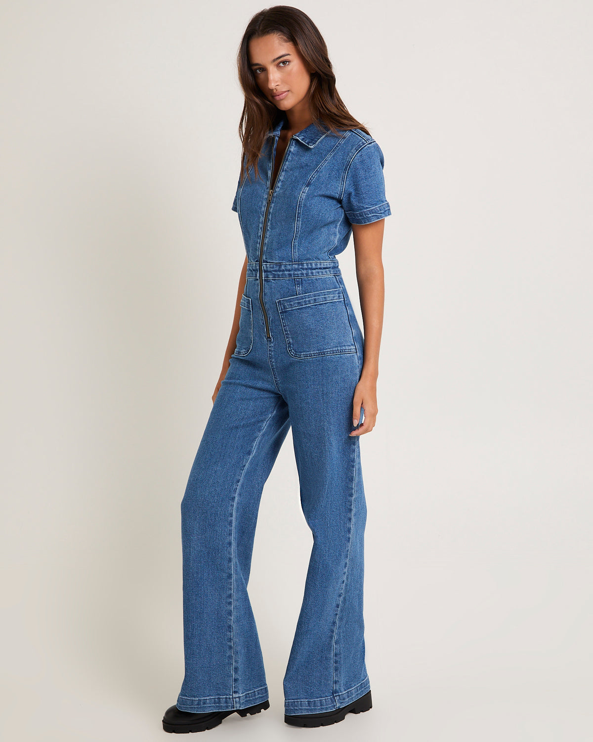 Nikki Denim Maxi Boiler Suit BLUE DUSK