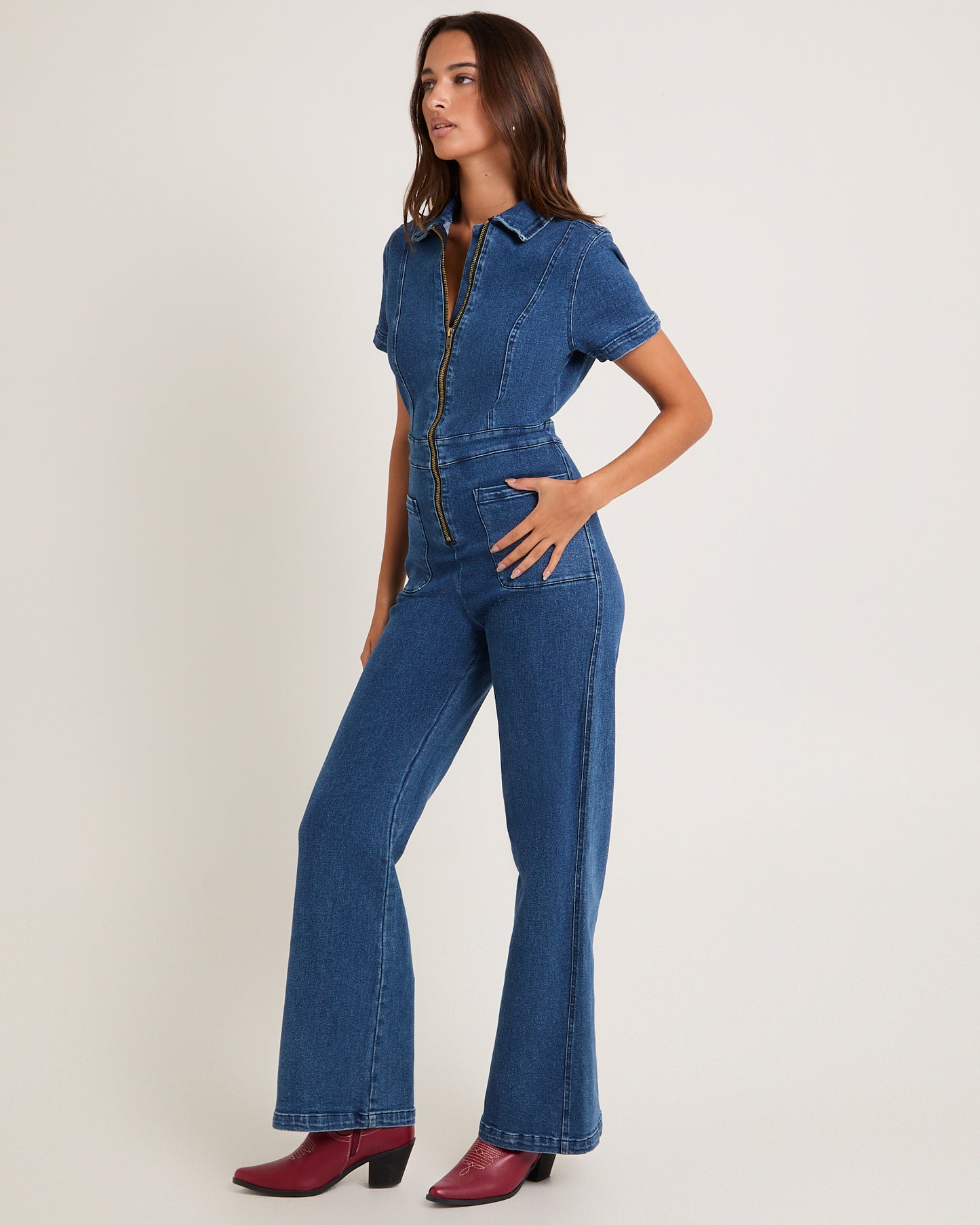 Nikki Denim Maxi Boiler Suit