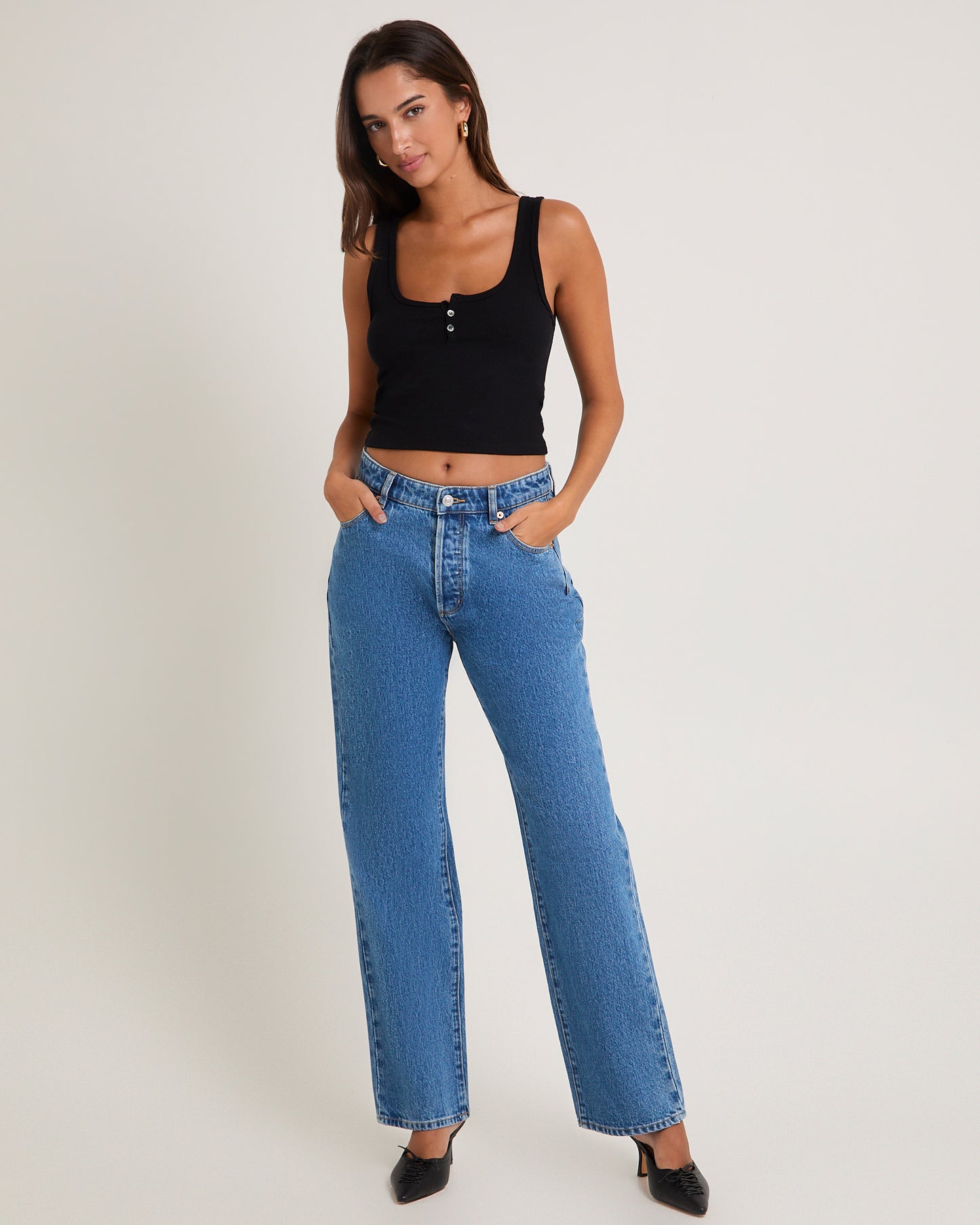 90s Relaxed Denim Jeans River Blue