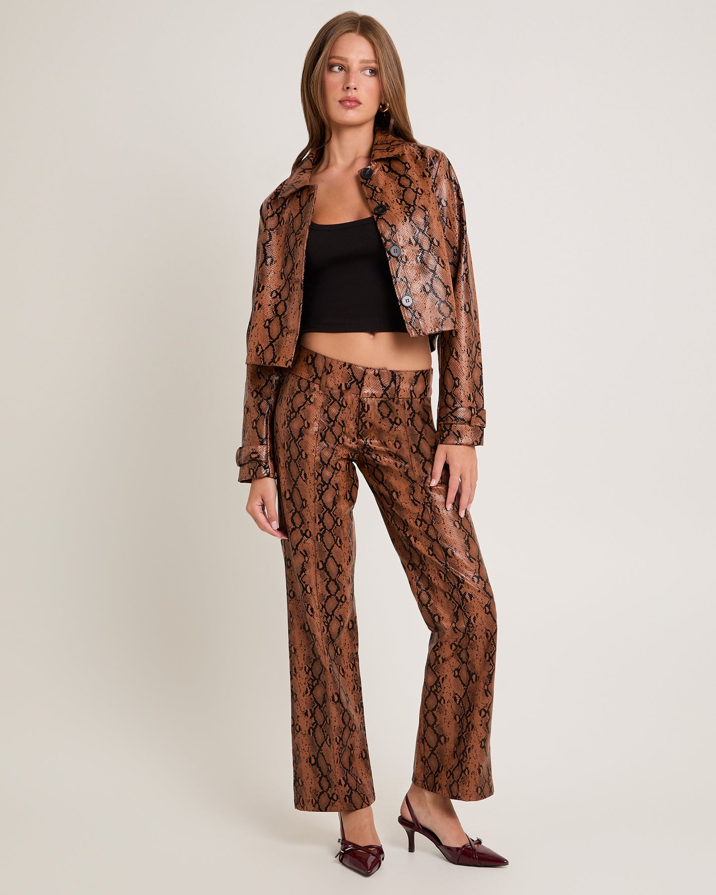 Stassy Snake PU Coat