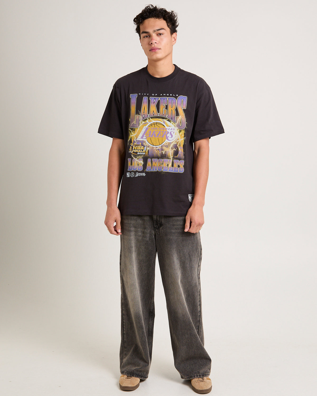 Los Angeles Lakers City Strike T-Shirt FADED BLACK