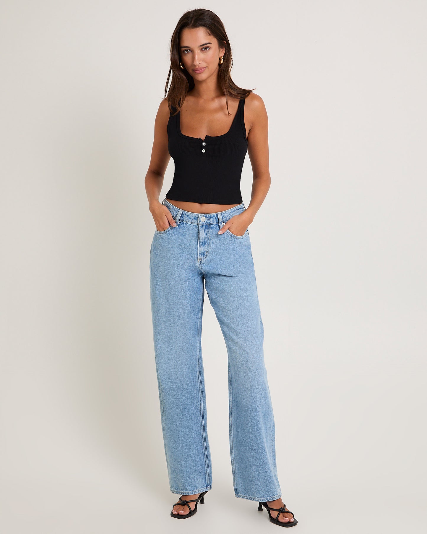 Low Slouched Denim Jeans Skyline Blue