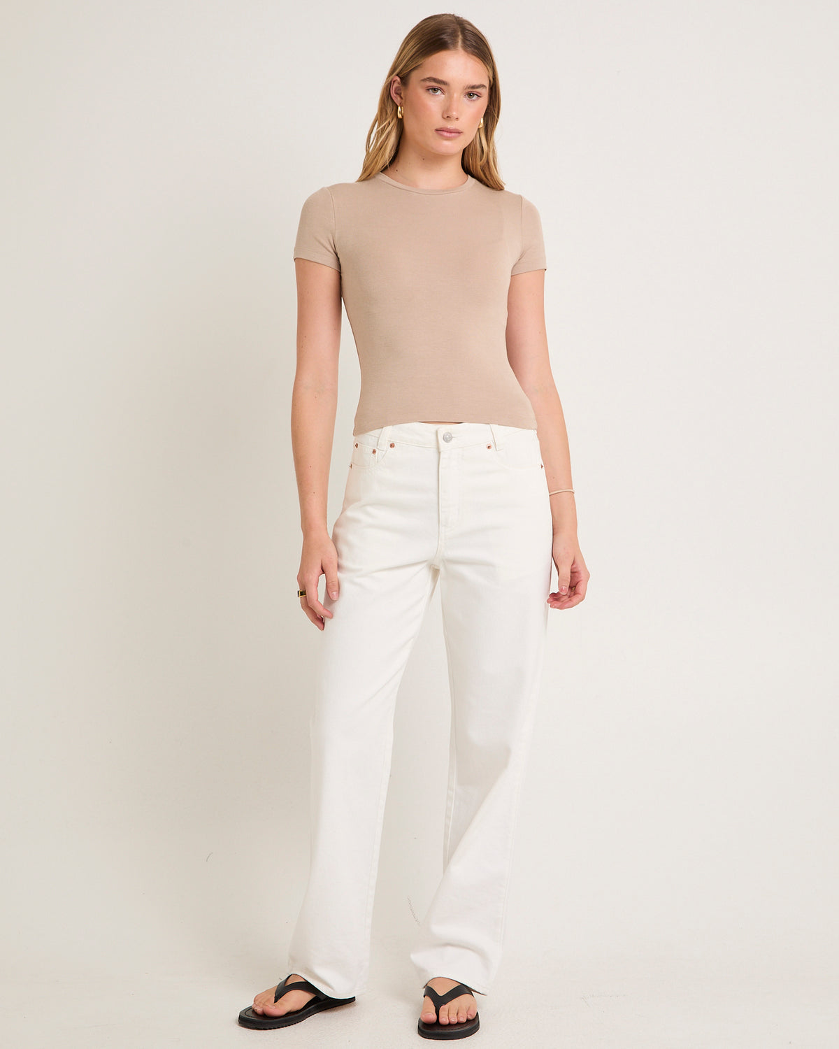 Slinky Fitted T-Shirt STONE