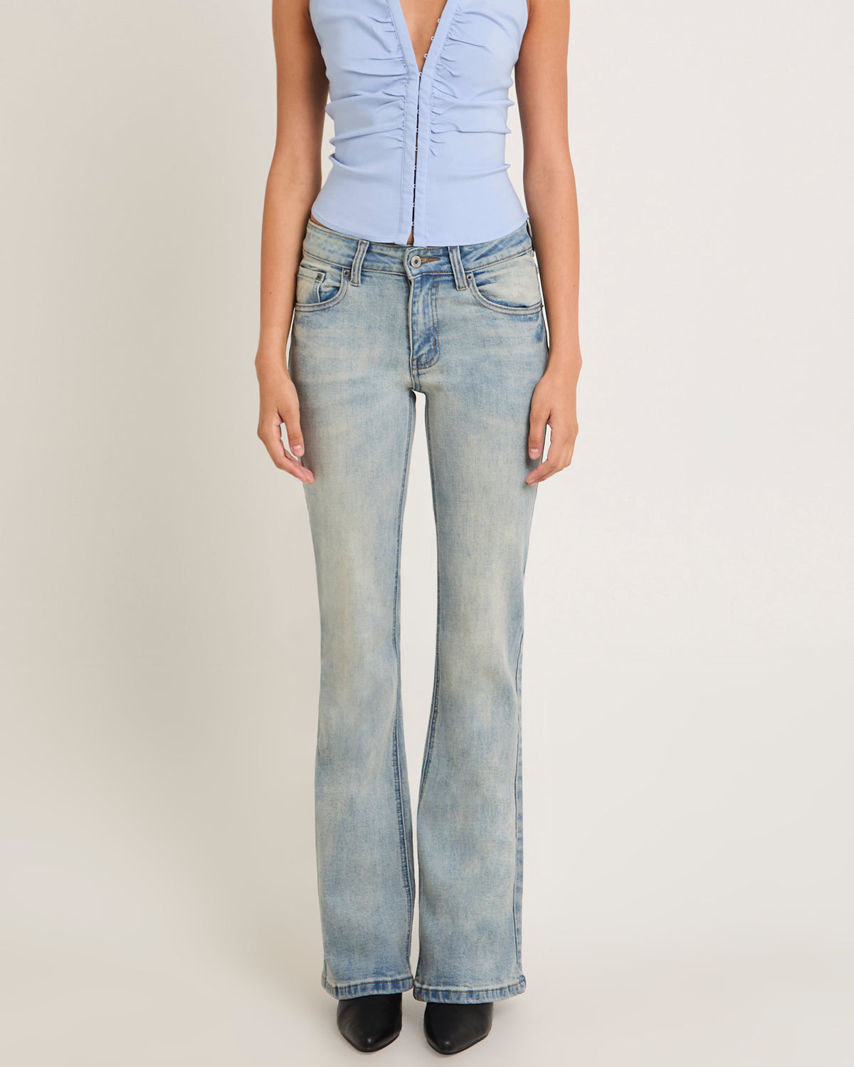 Rita Low Rise Flare Denim Jeans VINTAGE TINT BLUE