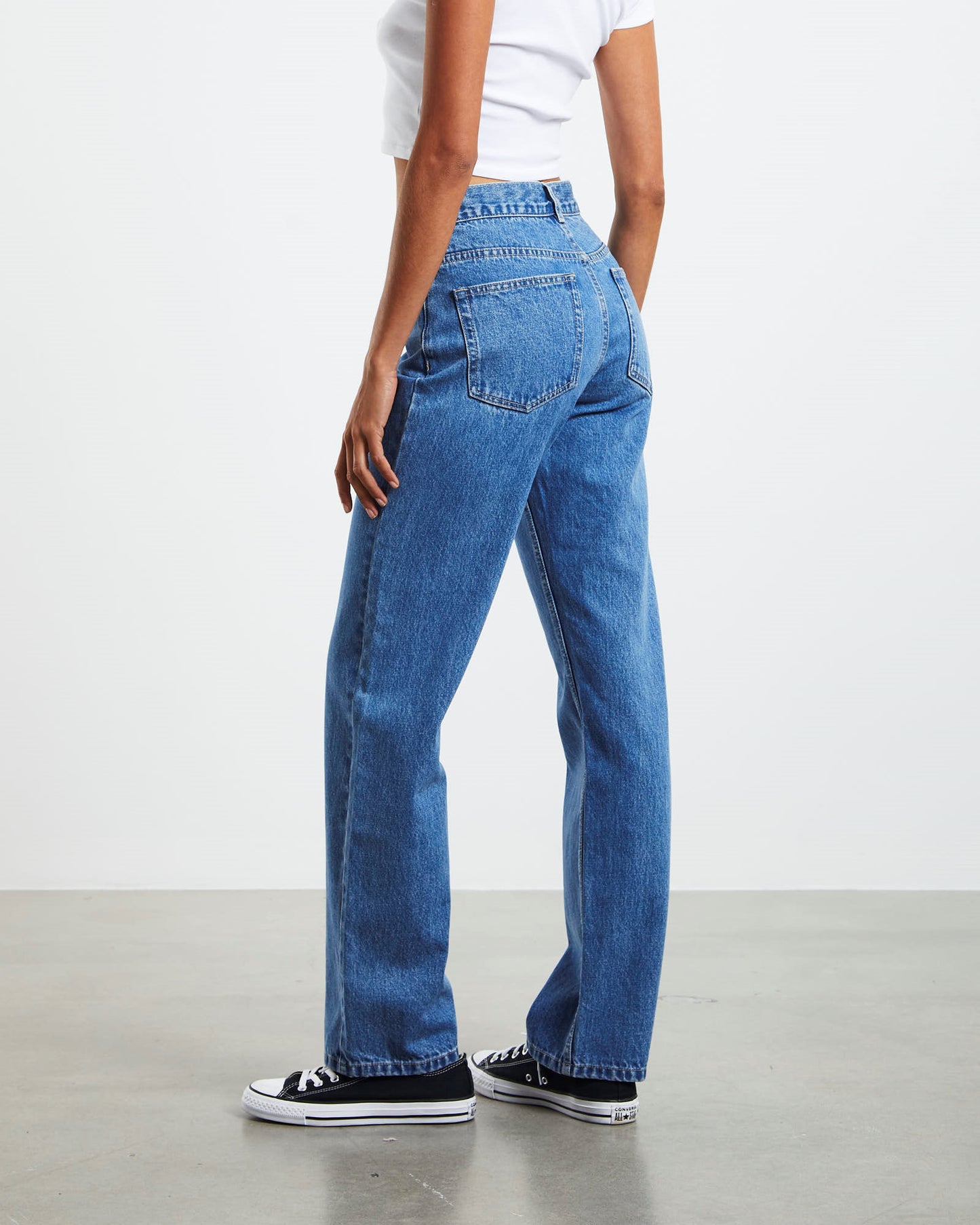 Emmy Low Rise V-Waist Straight Jeans Bright Blue