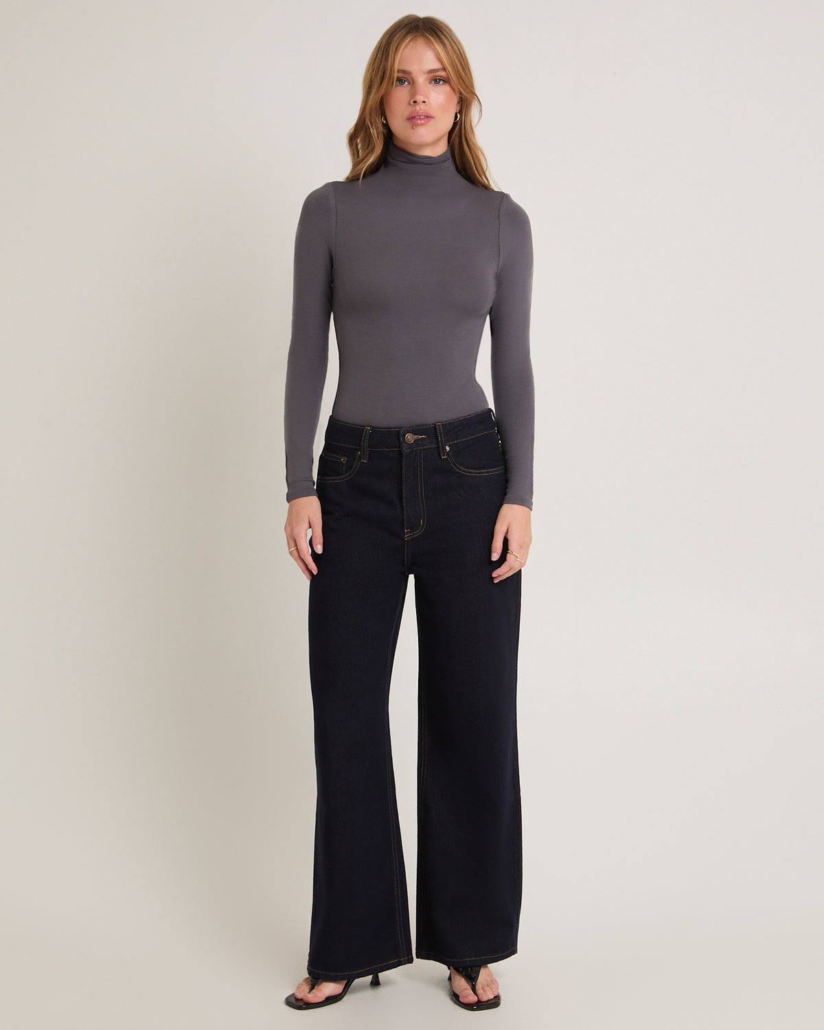 Slinky Long Sleeve Skivvy CHARCOAL