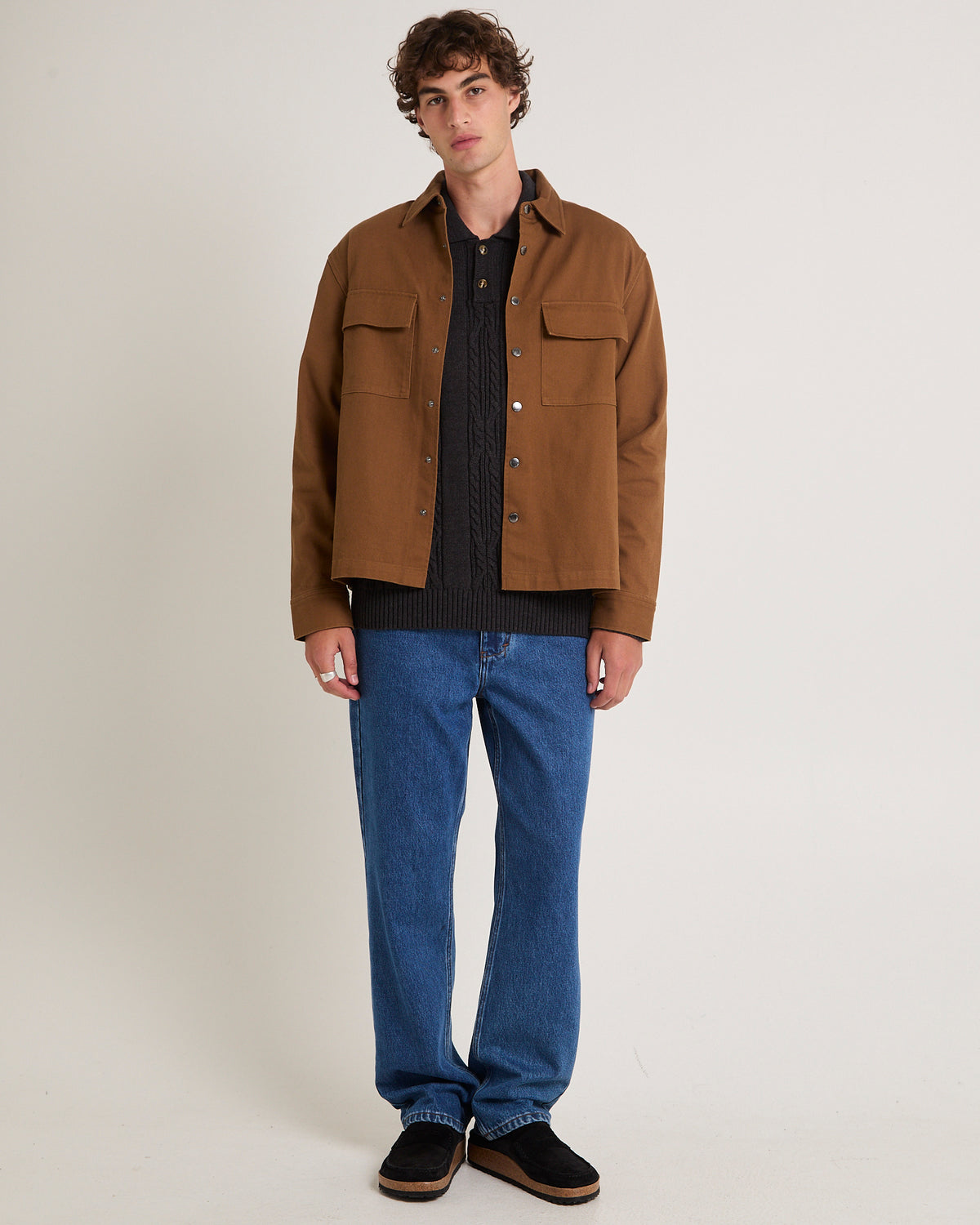 Clement Long Sleeve Overshirt TAUPE BROWN