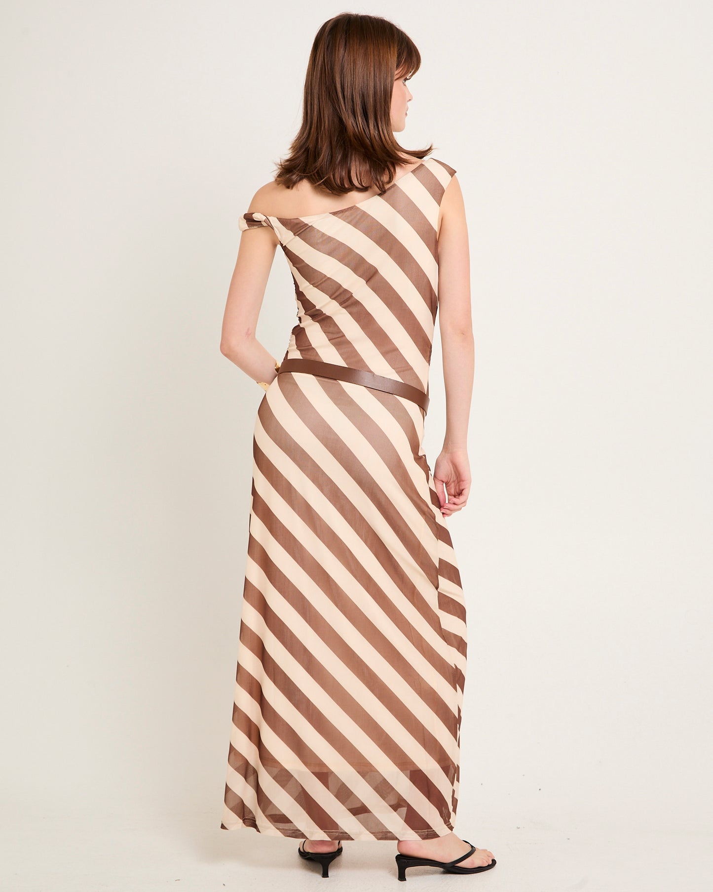 Mesh Stripe Maxi Dress
