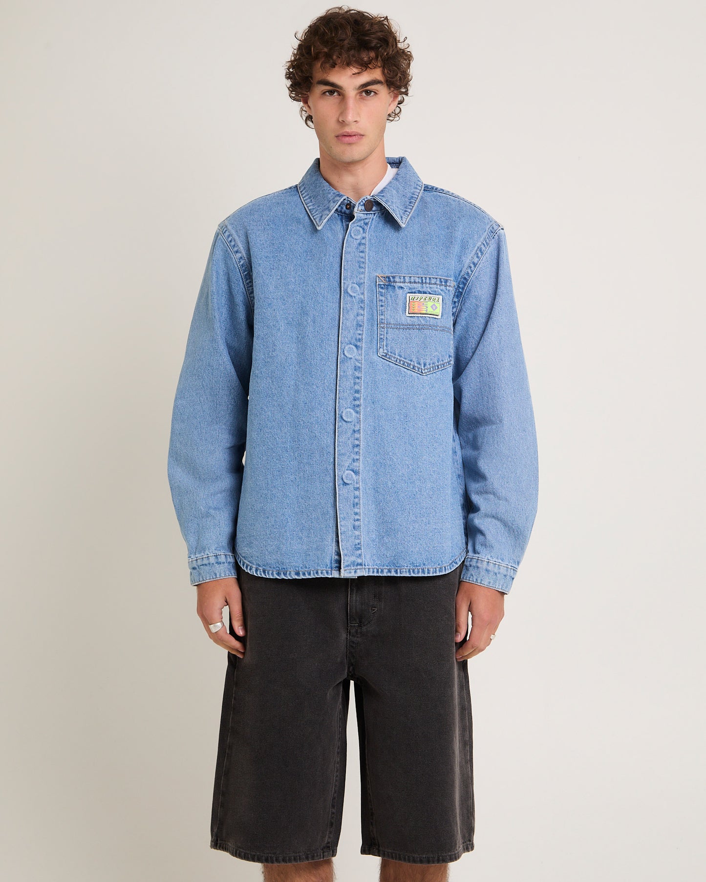 Rip Curl A5 Denim Shacket Larry Tape