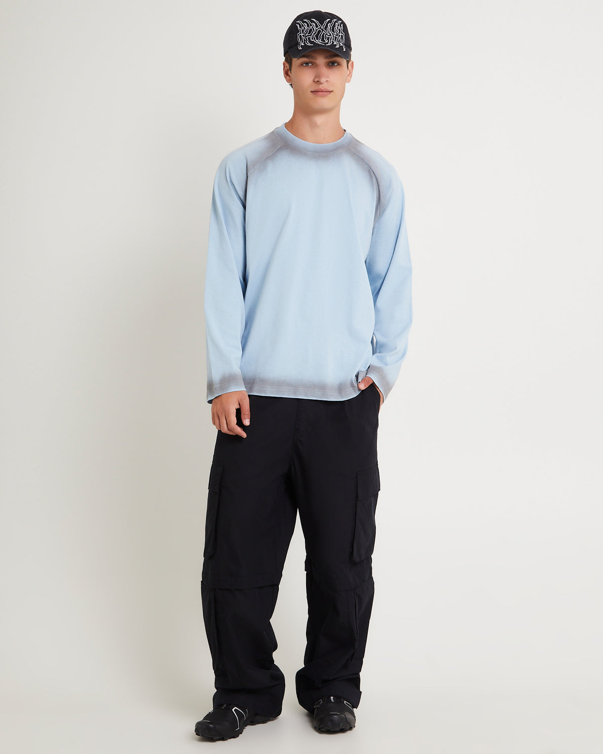 Liminal Sprayed Long Sleeves Shirt BLUE