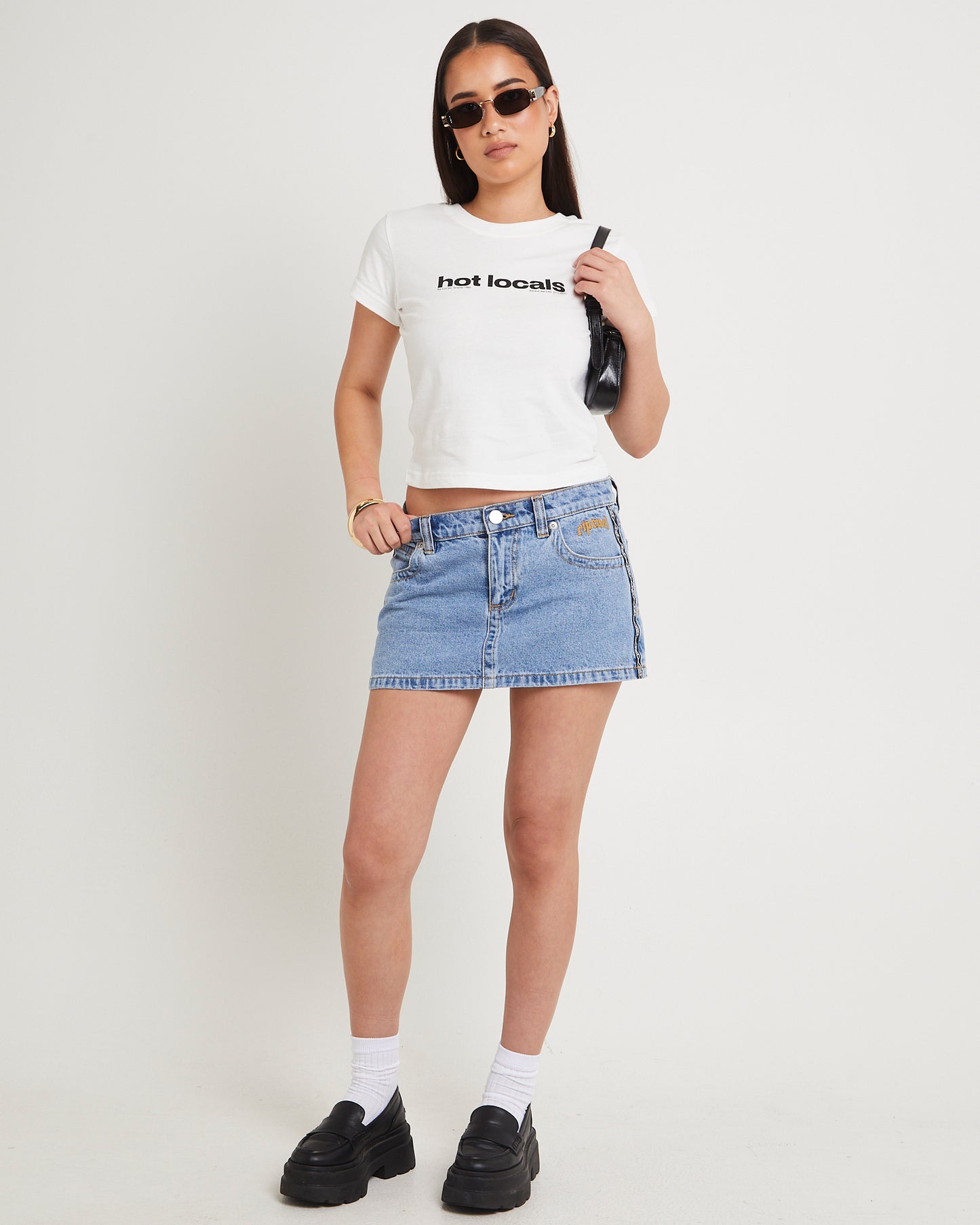 Rip Curl 99 Low Denim Skirt Ariane Tape