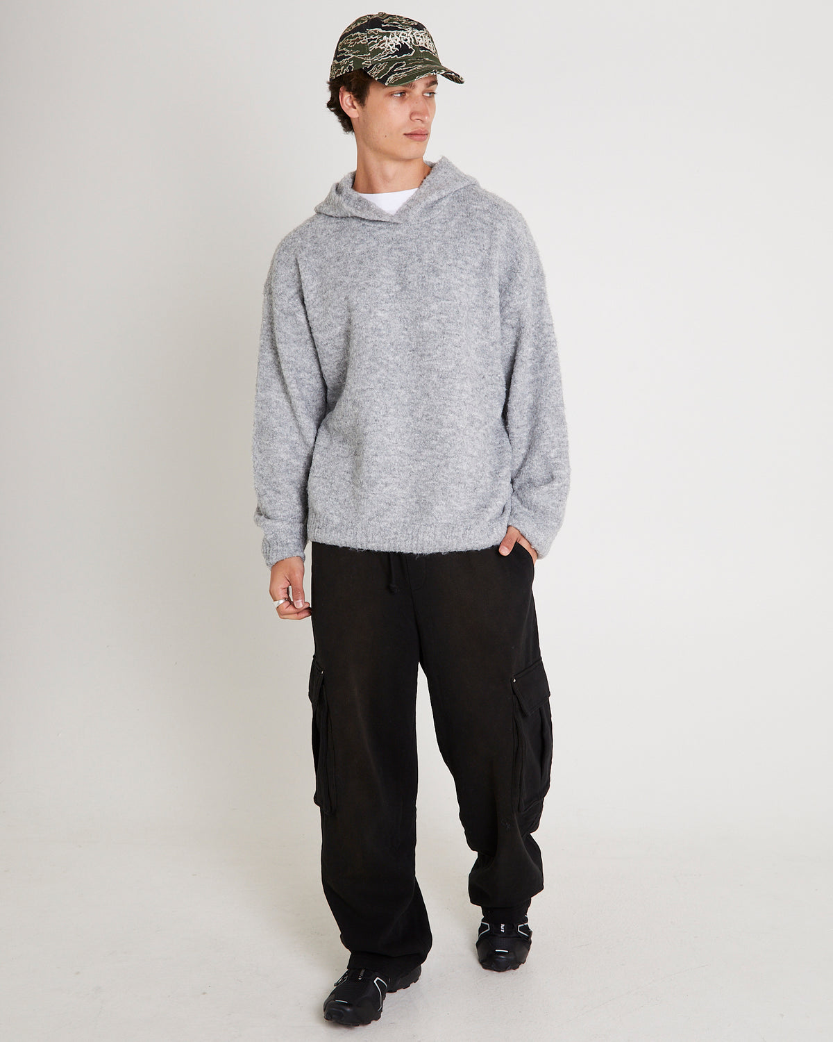 Nap Knit Hoodie CHARCOAL
