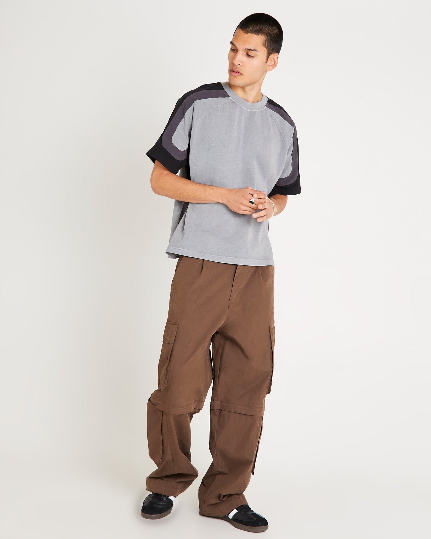 Novel Raglan Spliced T-Shirt