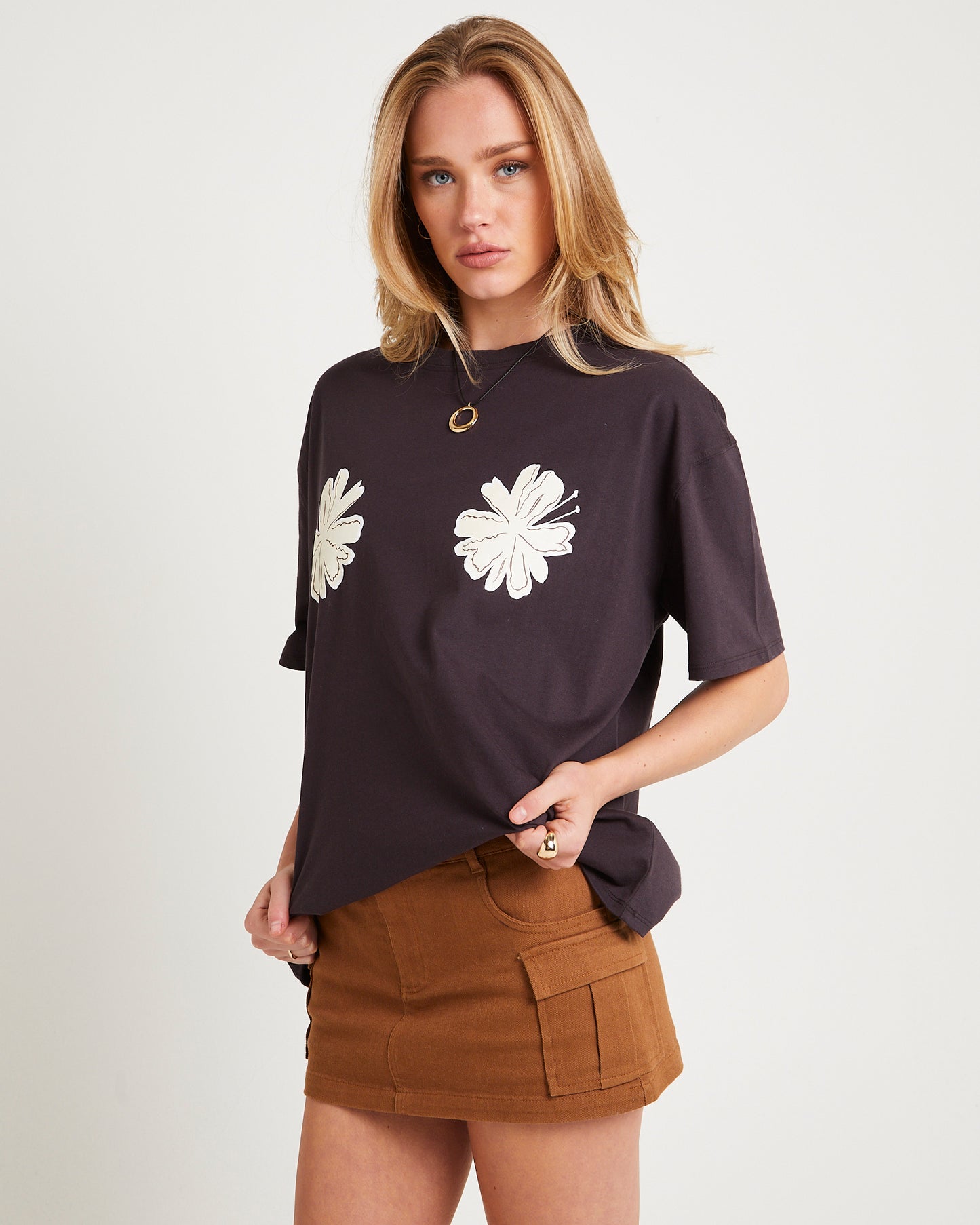 Flora Placement Oversized T-Shirt