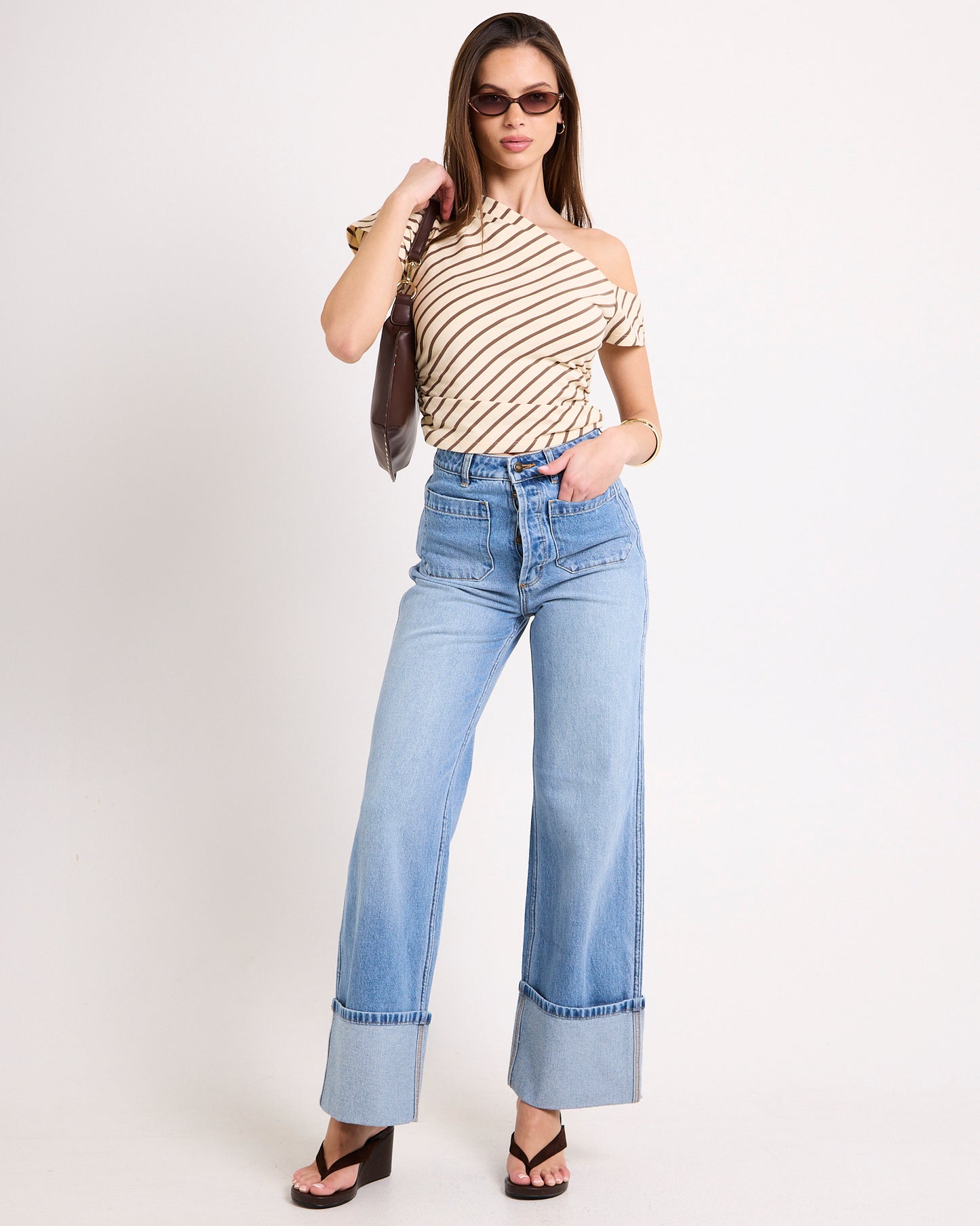 Sailor Denim Jeans Long Brad Blue Cuff