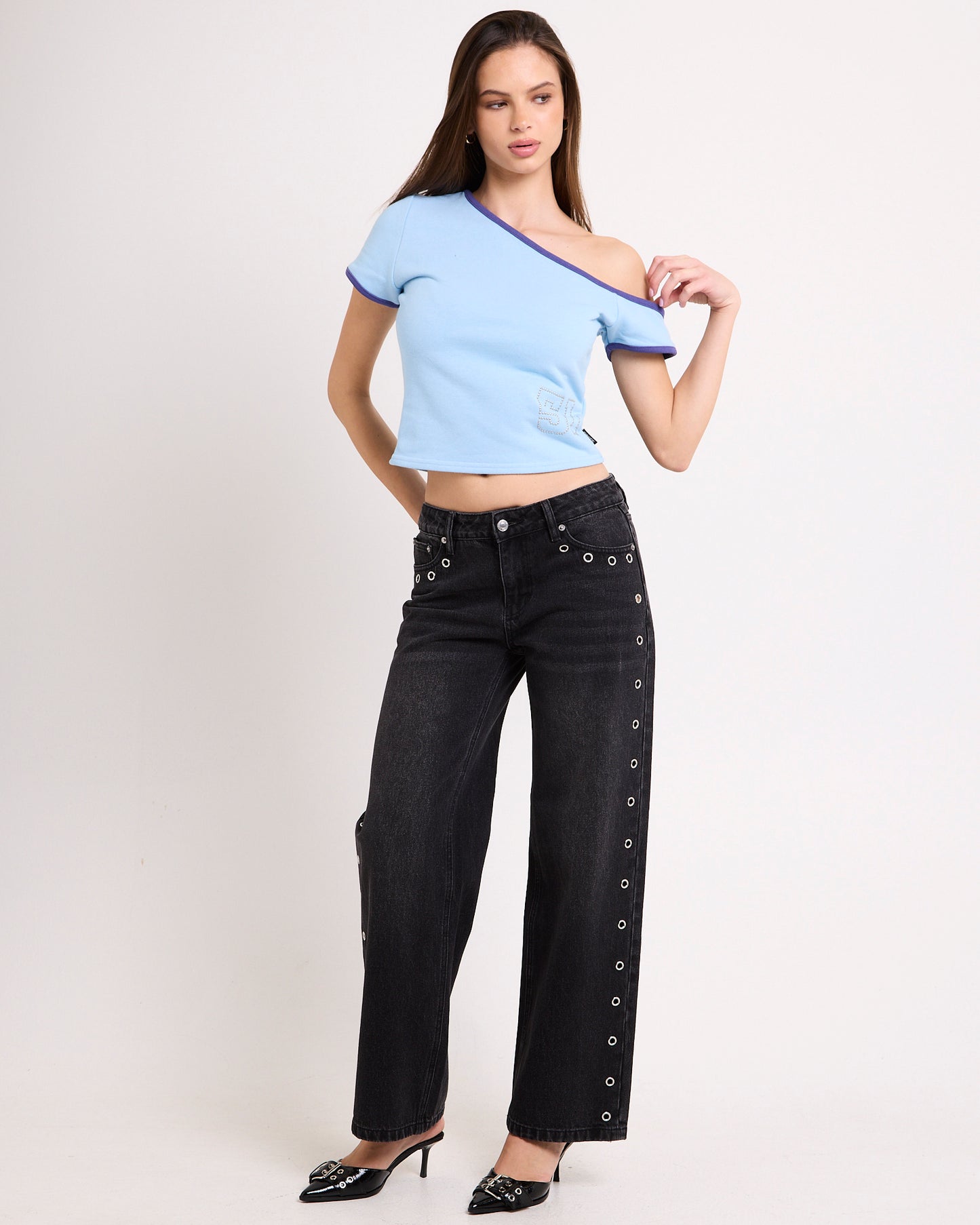 Varisty Off Shoulder T-Shirt