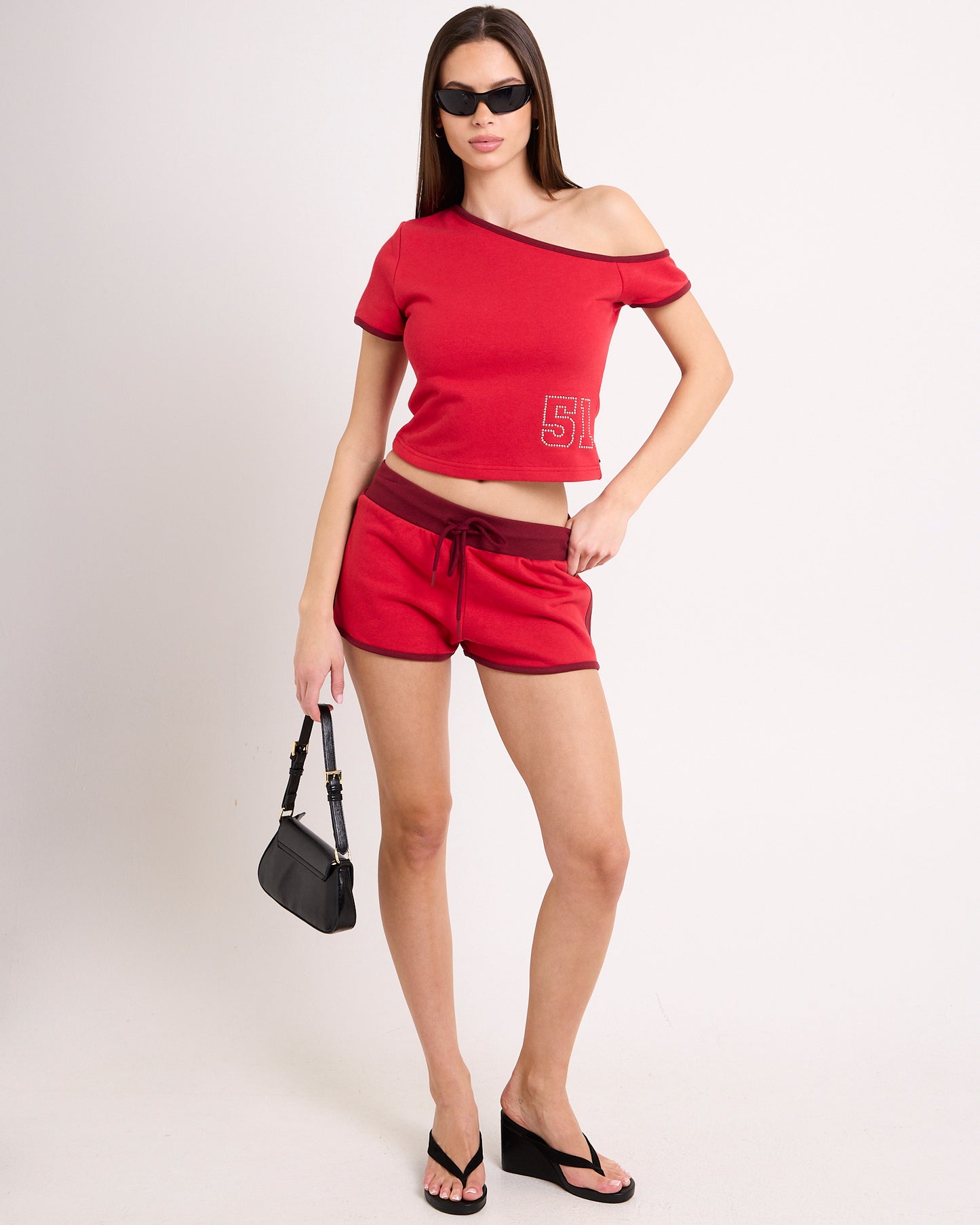 Varisty Off Shoulder T-Shirt