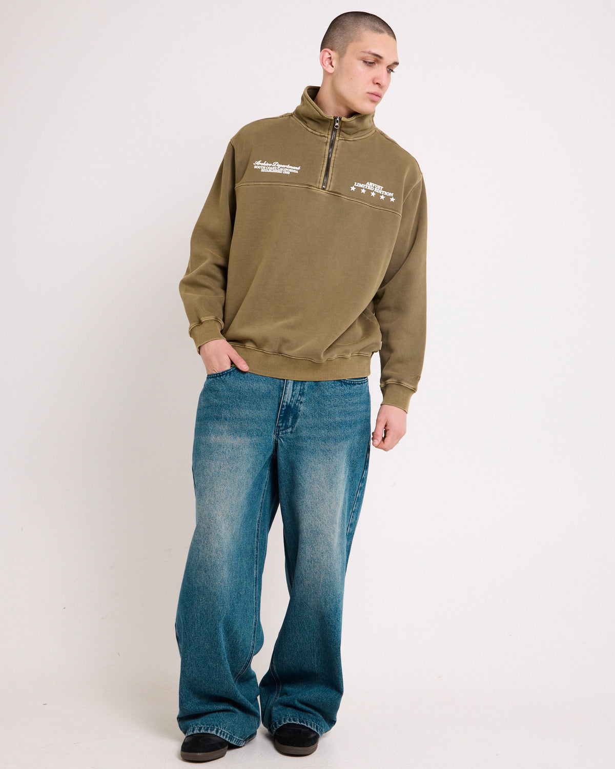 Archive 1/4 Zip Fleece BROWN