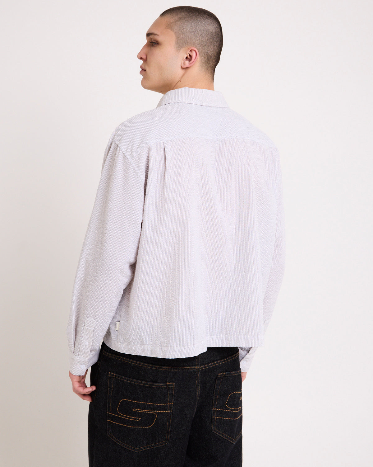Leon Long Sleeve Cropped Shirt WHITE