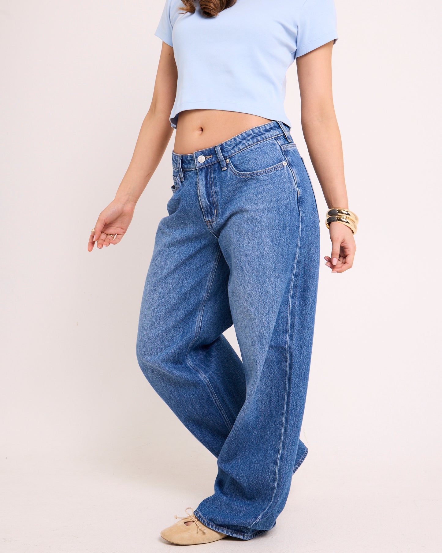 Low Slouch Relaxed Denim Jeans Serotonin Blue