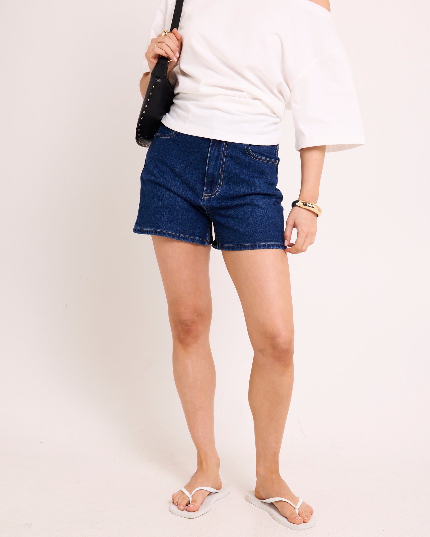 High Relaxed Denim Shorts
