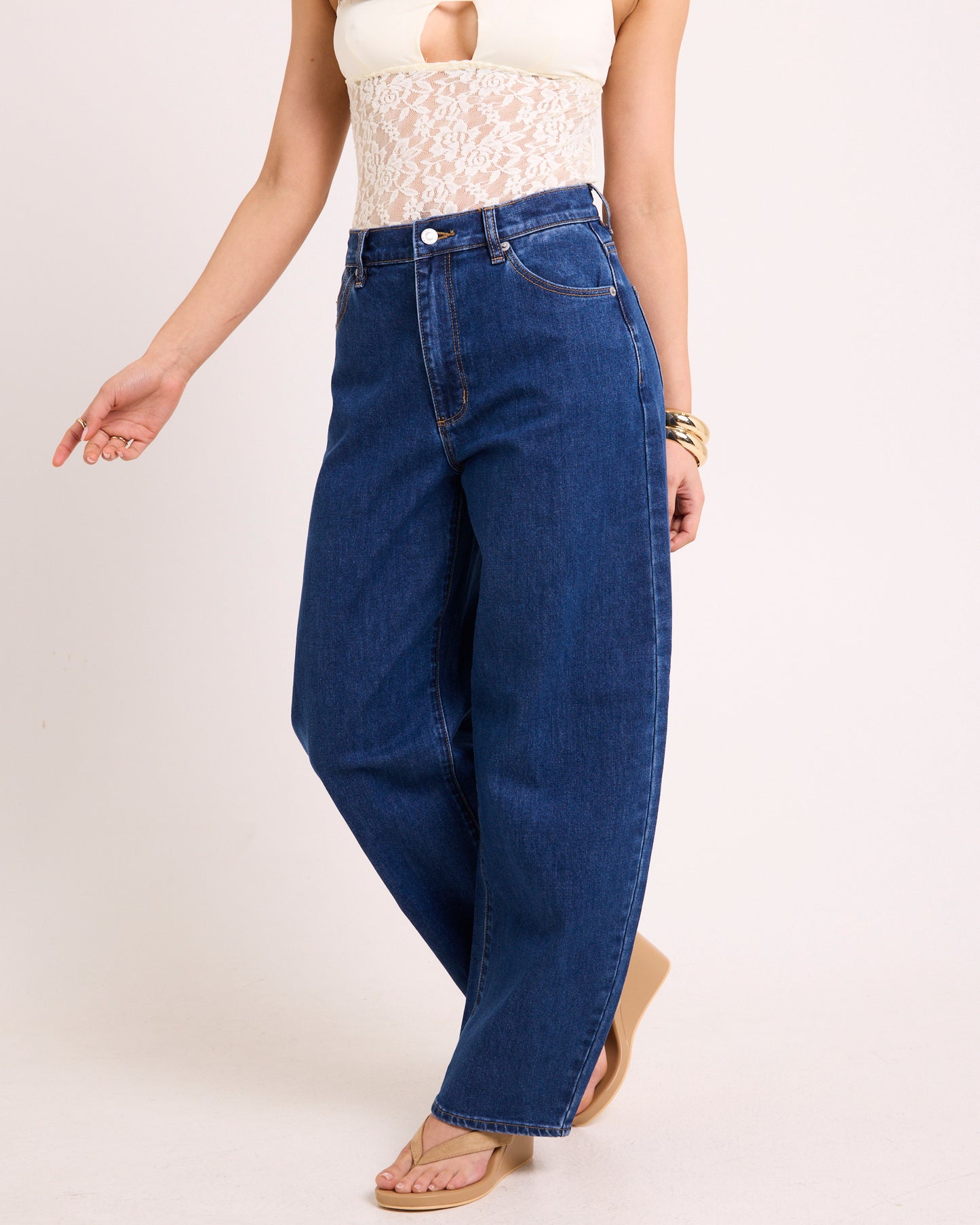 Gigi Barrel Denim Jeans Forever Blue
