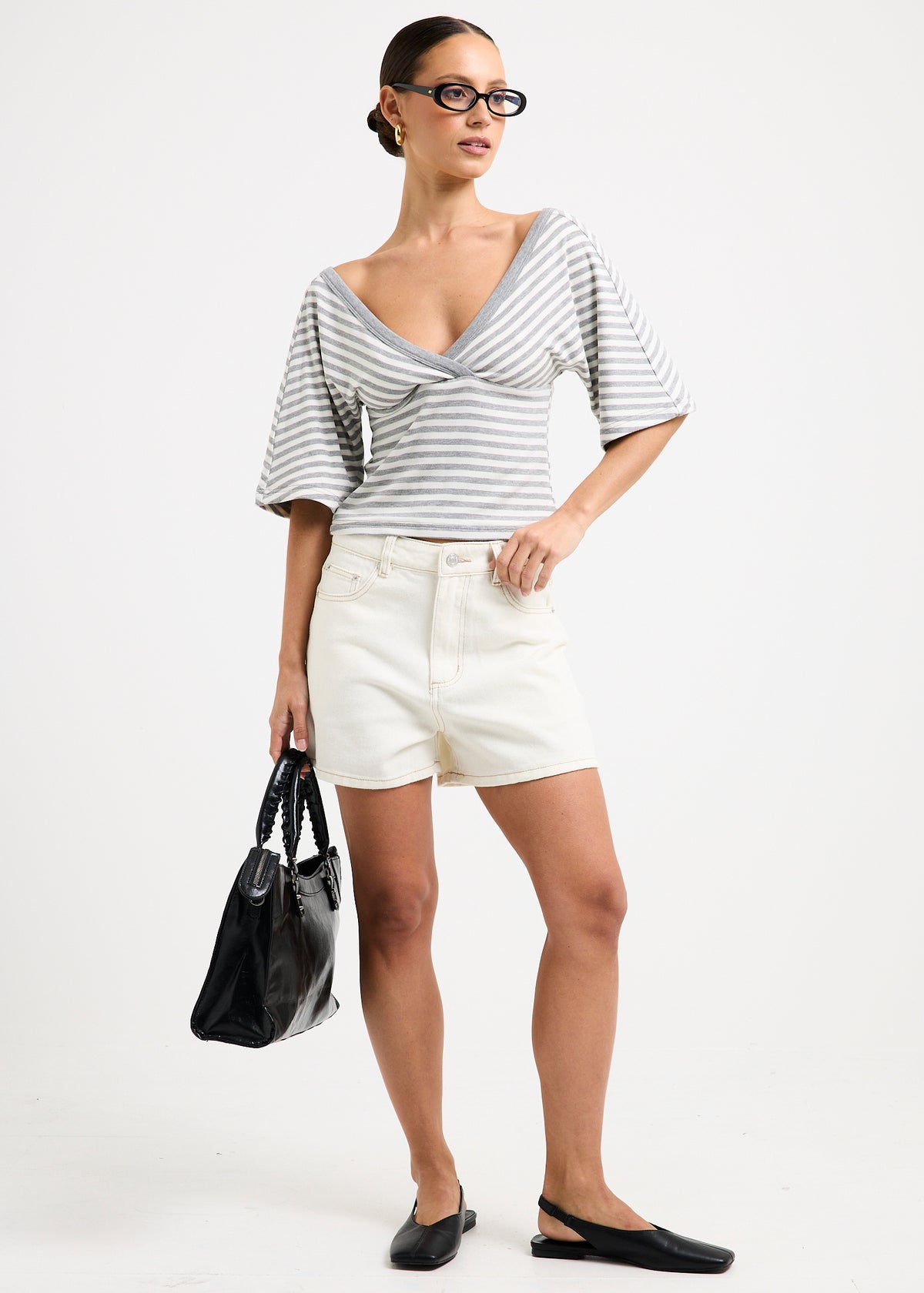 Meka Denim Shorts ECRU