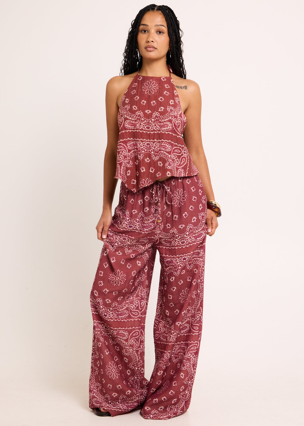 Gina Tie Up Scarf Top MULTI
