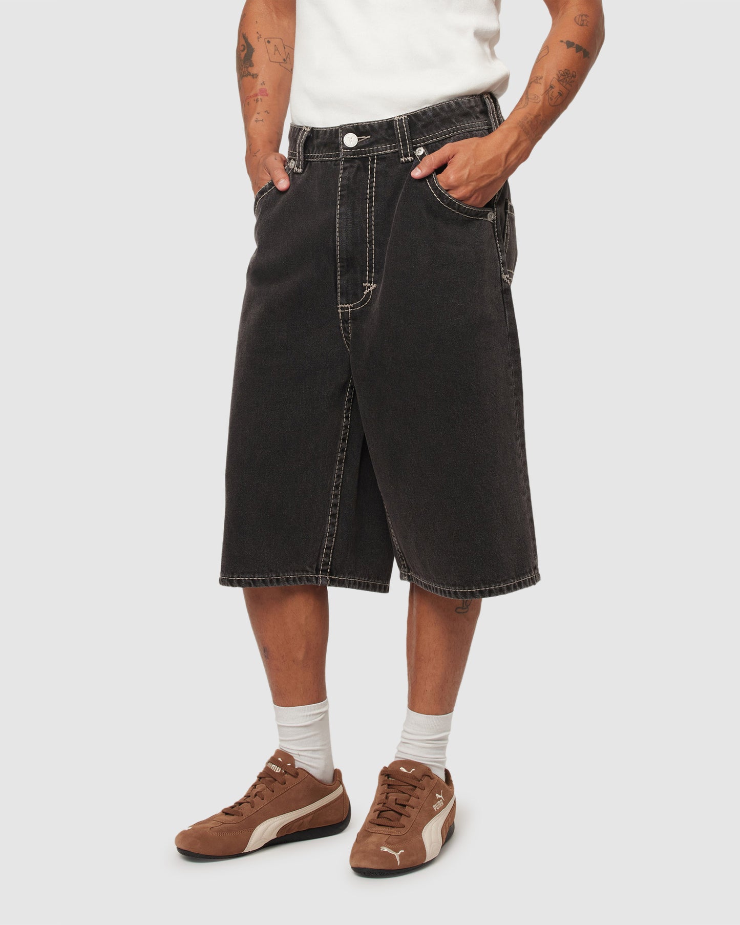 A6 Big Stitch Denim Shorts Frank