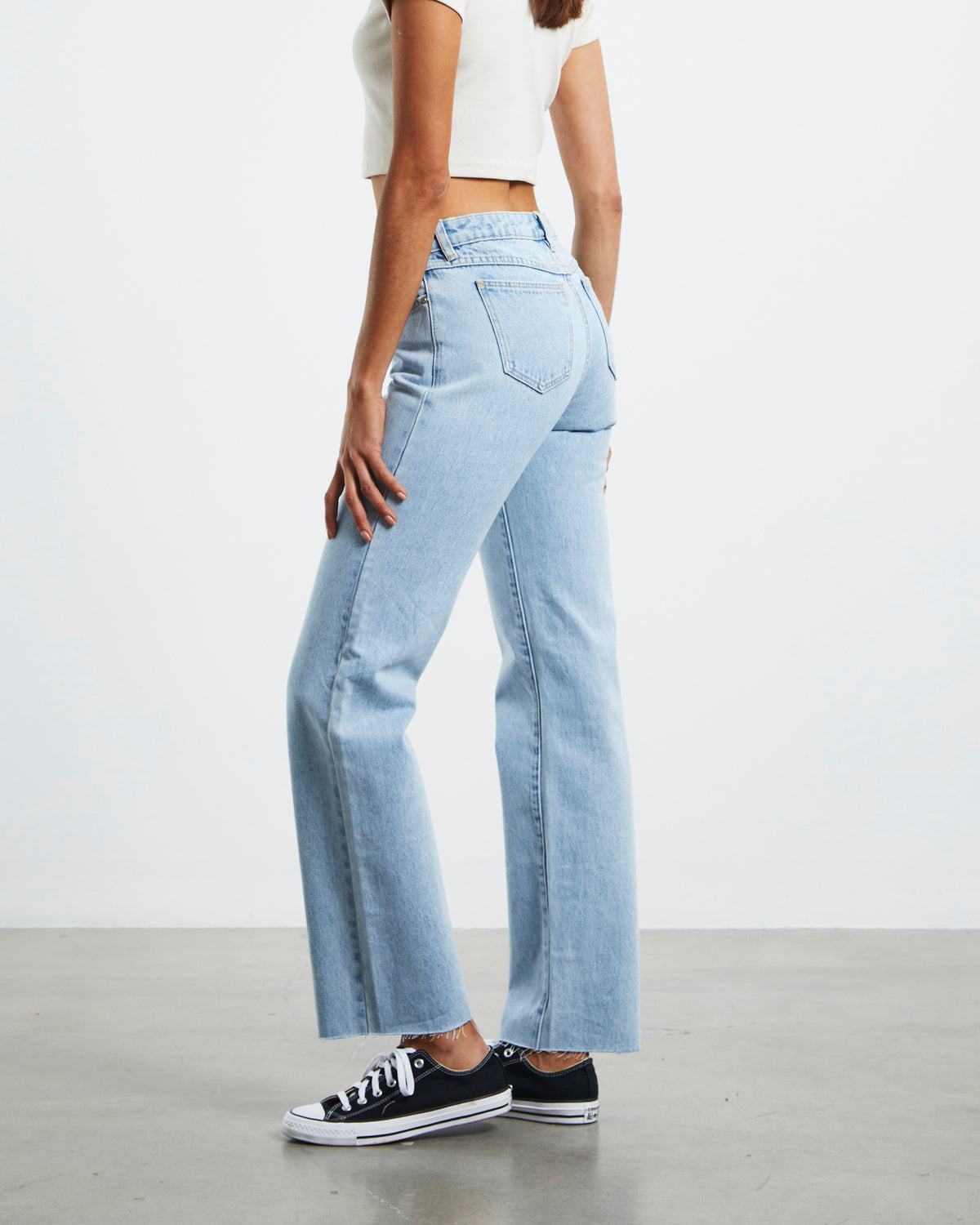 A 99 Low Rise Straight Denim Jeans DENIM